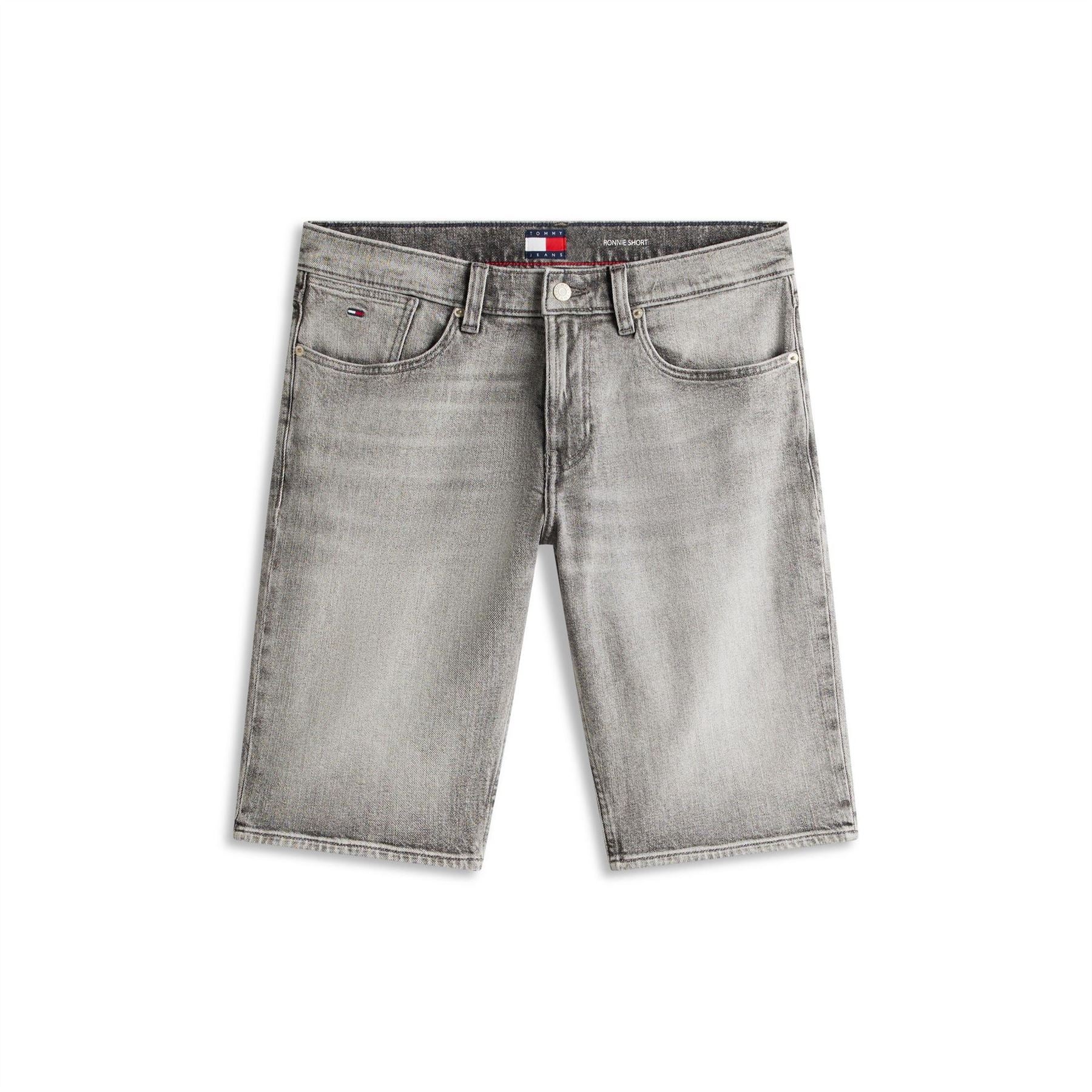 Tommy Jeans Denim Bermuda Shorts Solid Patterned