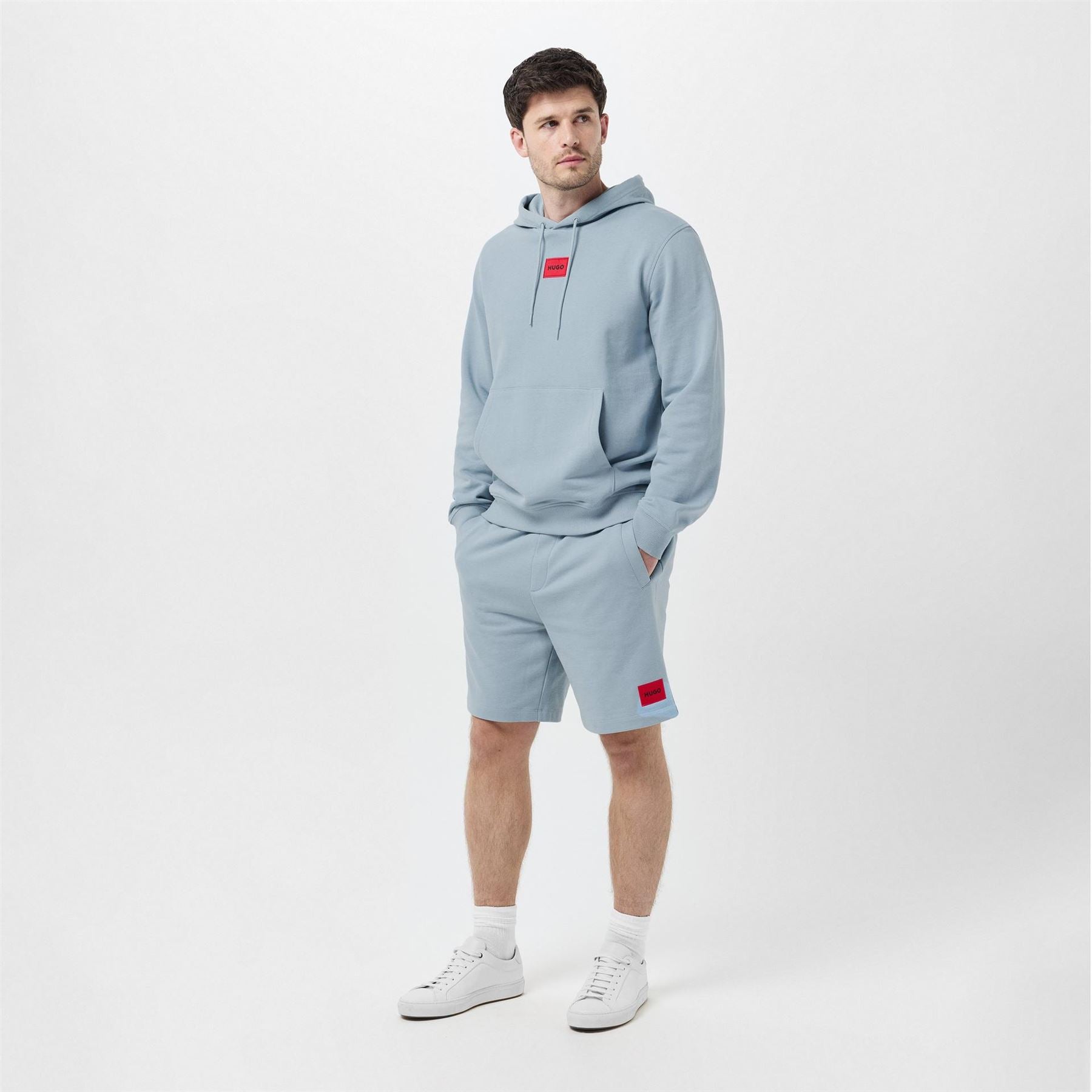Hugo HUGO Jogger Fleece Shorts with Logo Detail   Soft Cotton Blend Jersey