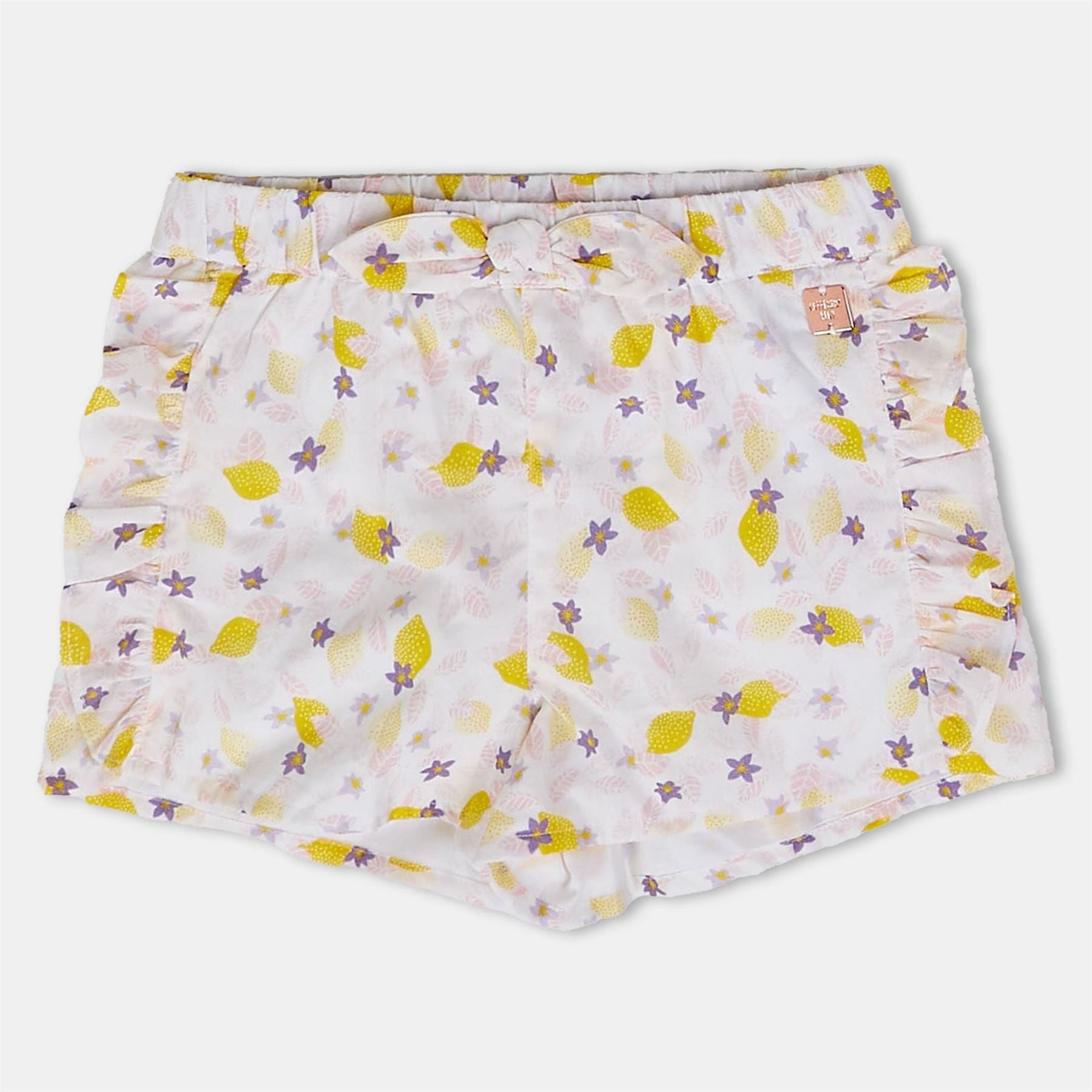 Carrement Beau Floral Patterned Bermuda Shorts with Ruffle Hem