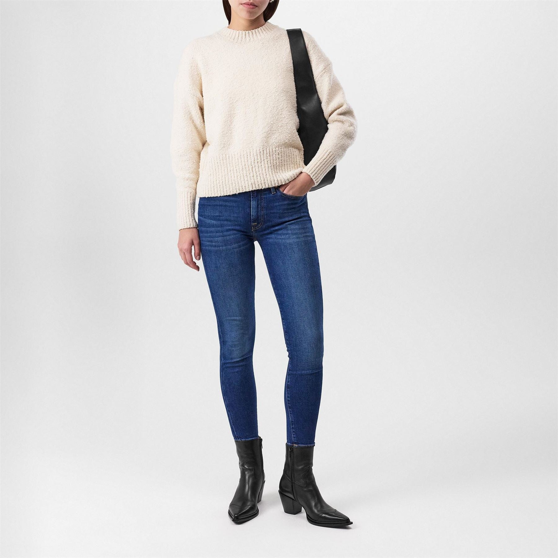 7 For All Mankind High Waisted Cropped Skinny Jeans