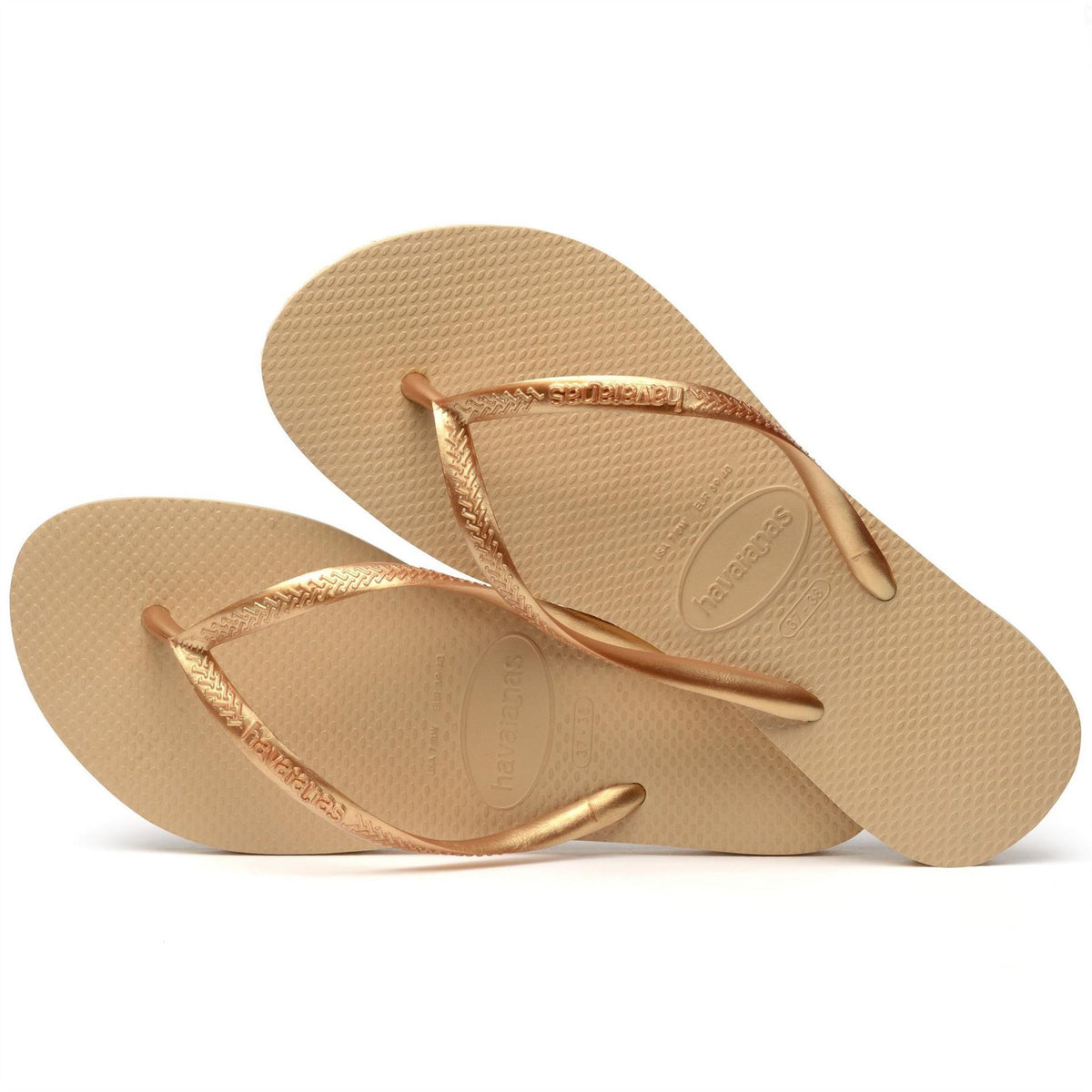 Havaianas Slim Dark Brown Metal Flip Flops