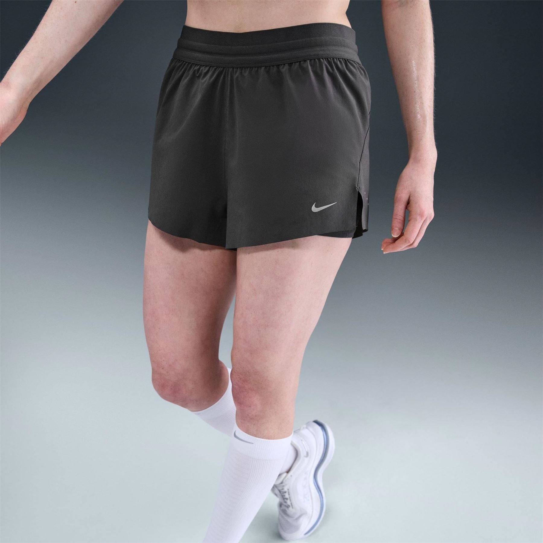 Nike Womens Dri Fit Swift Mid Rise 3 2 In 1 Shorts