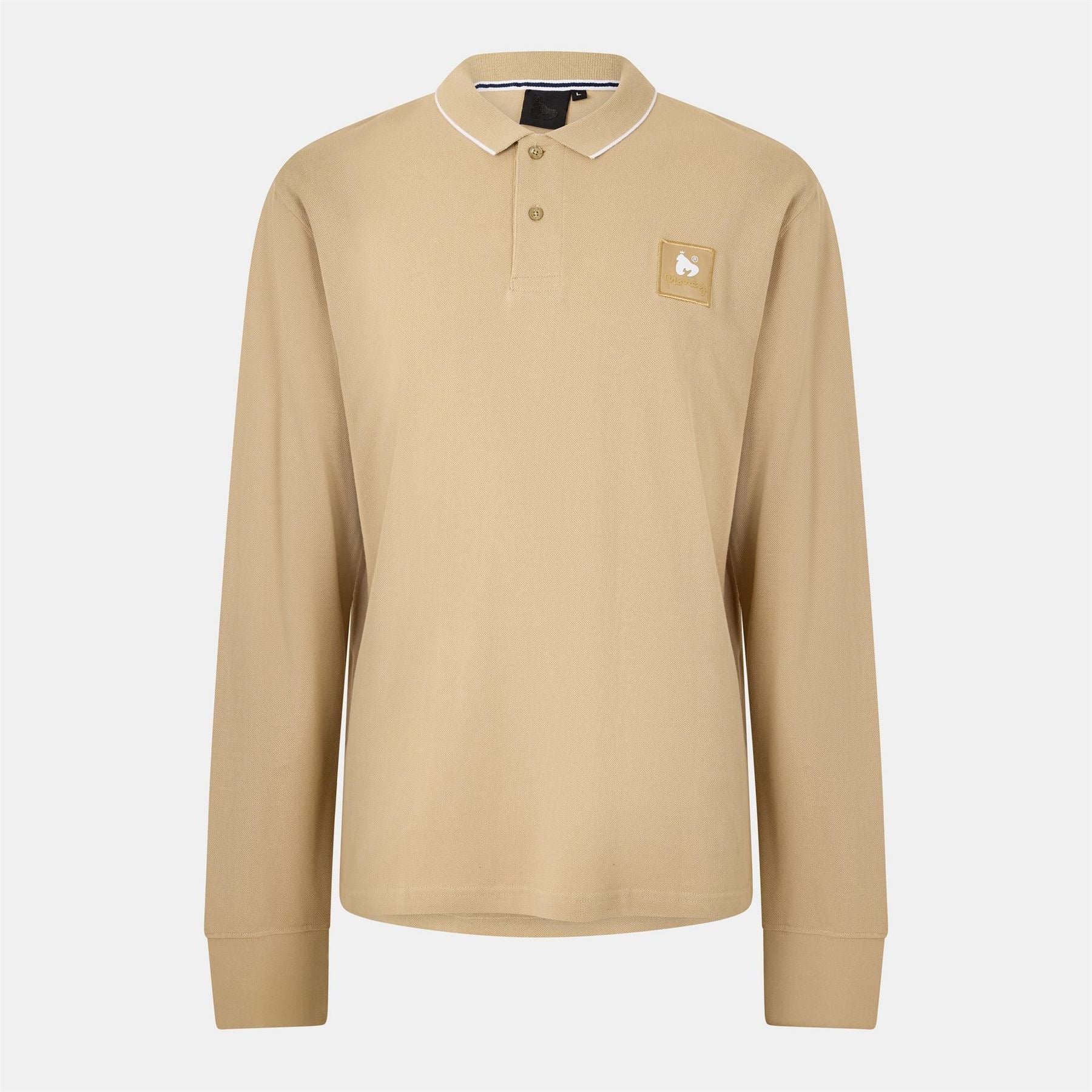 Money Patch Regular Fit Long Sleeve Polo Shirt