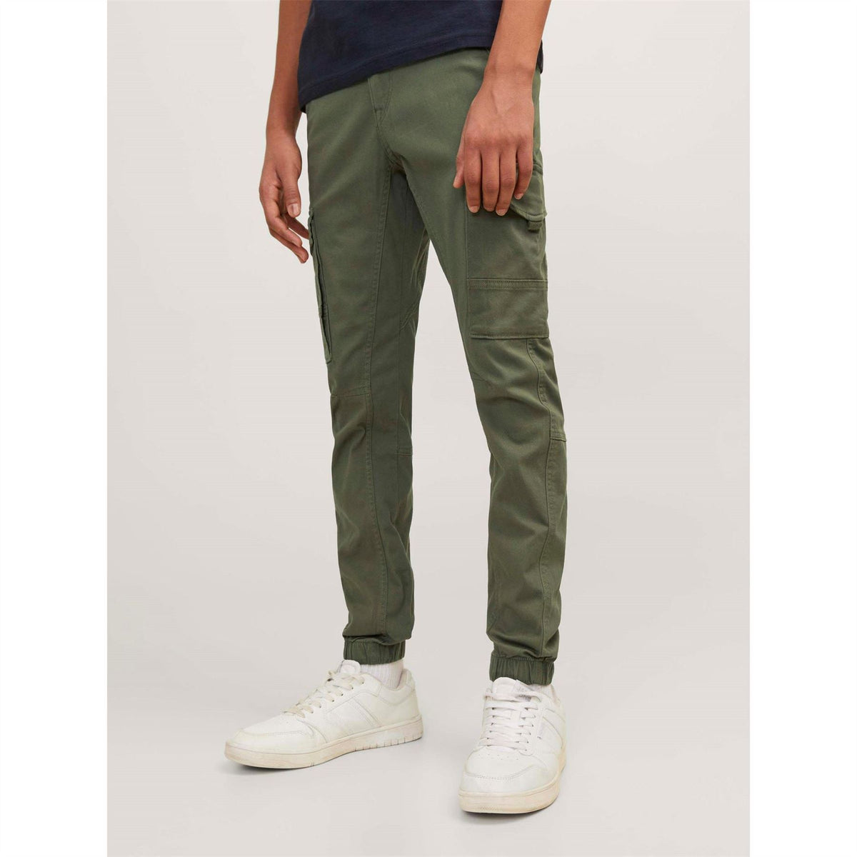 Jack and Jones Paul Solid Patterned Combat Cargo Pants