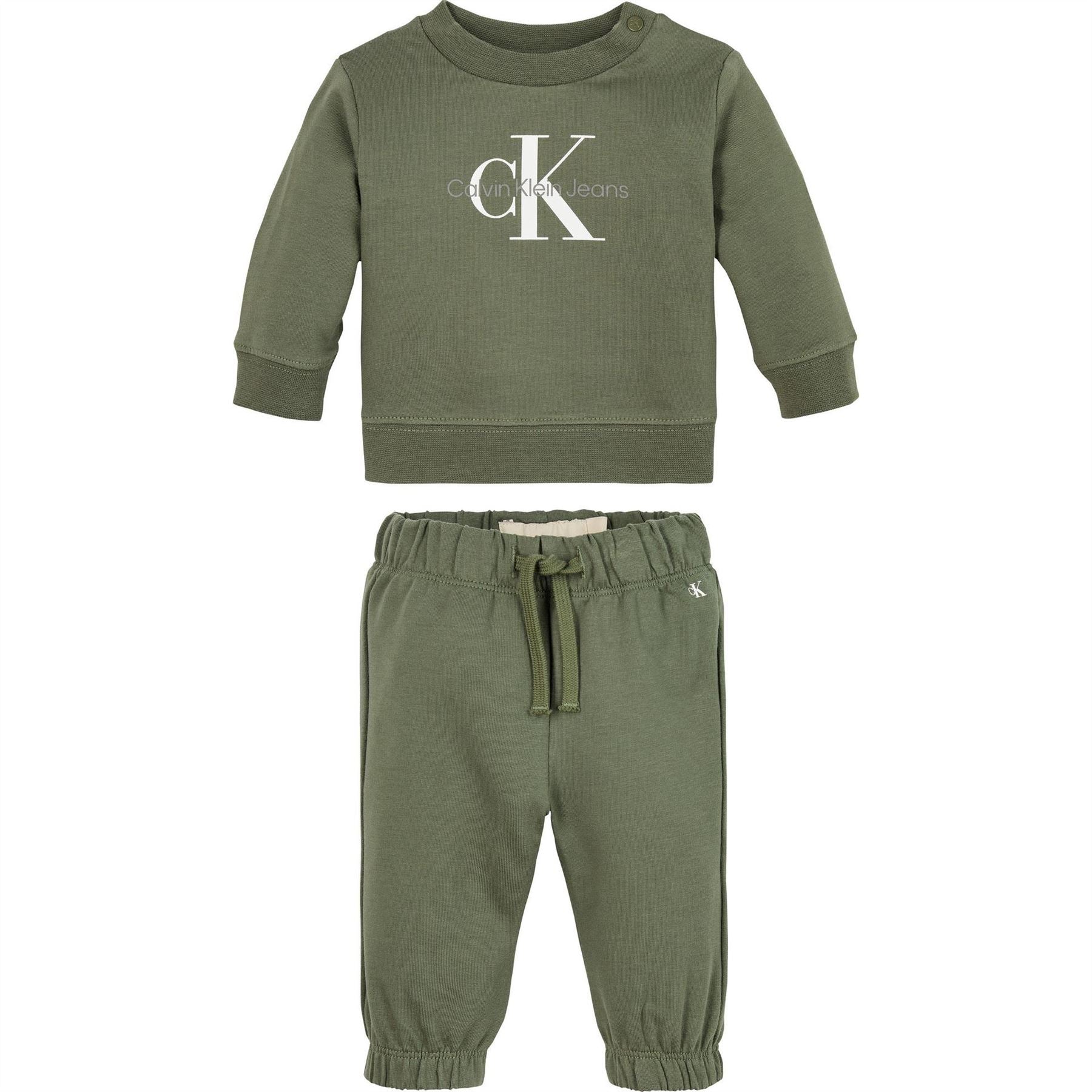 Calvin Klein Jeans Bold Logo Crew Neck Long Sleeve Jogger Coord Set
