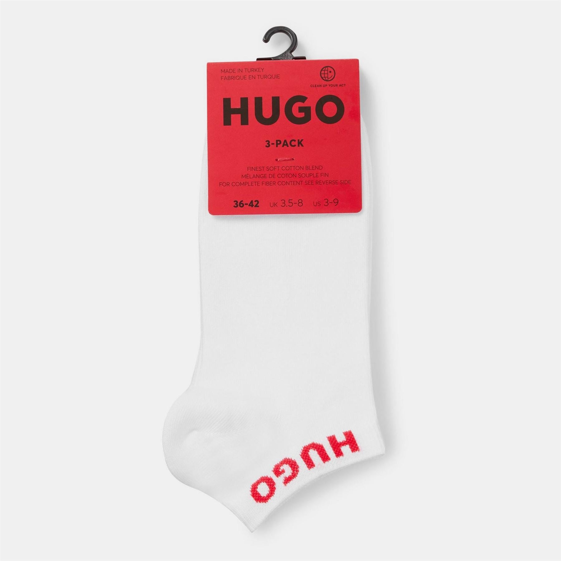 Hugo Pack Logo Cuff Ankle Socks