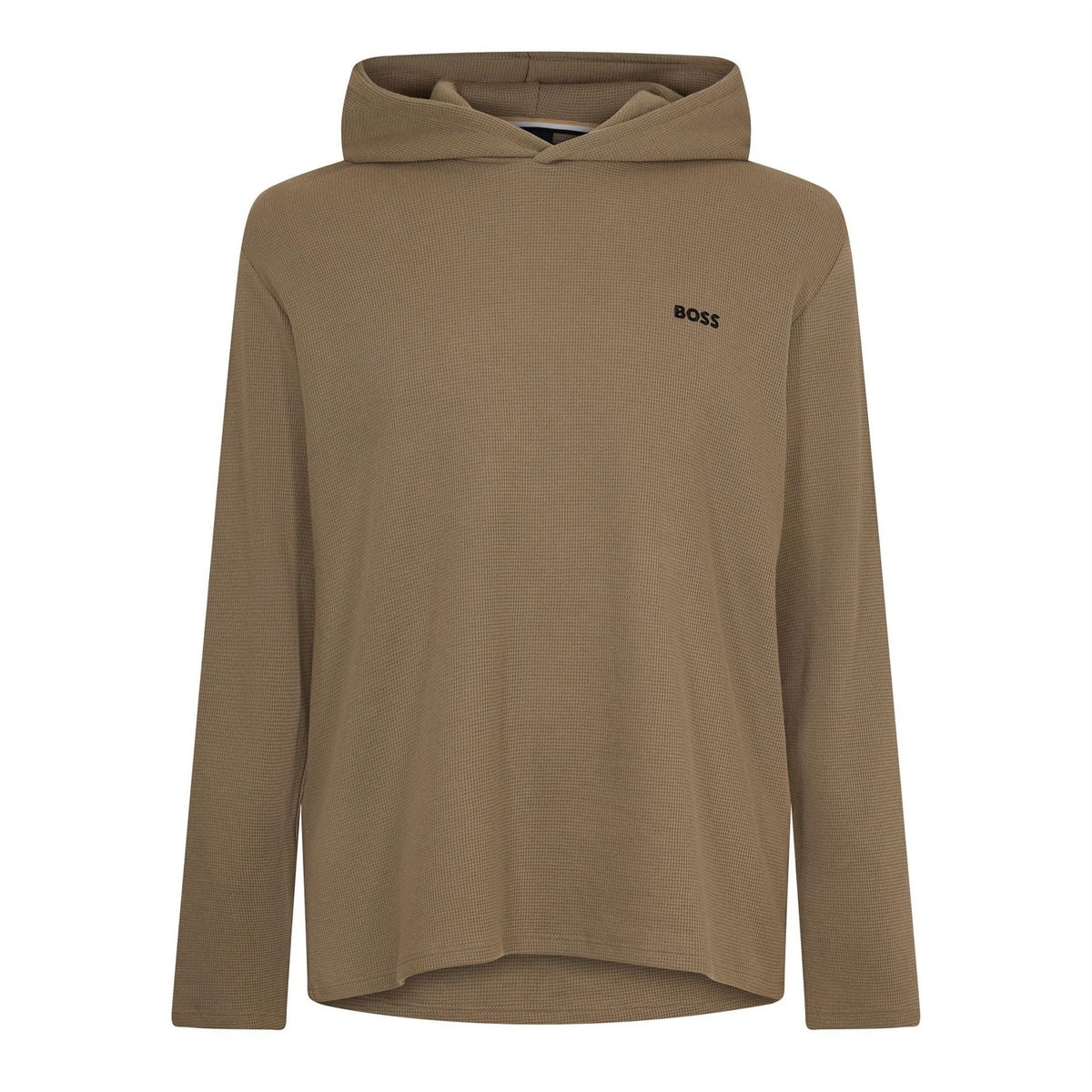 Boss Bodywear Waffle Loungewear Hoodie With Logo Detail