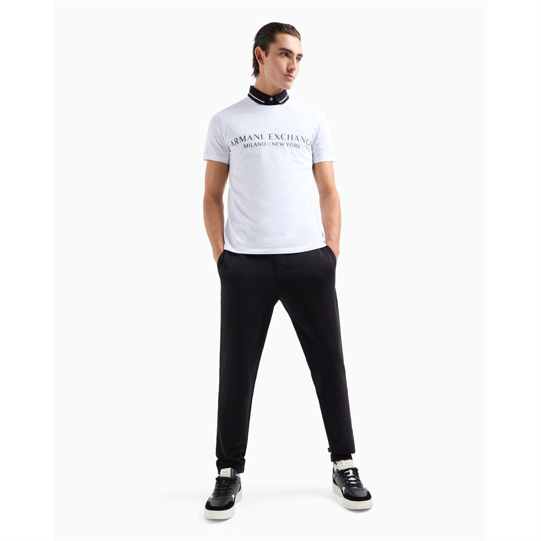 Armani Exchange Regular Fit Lettering Crew Neck T-Shirt