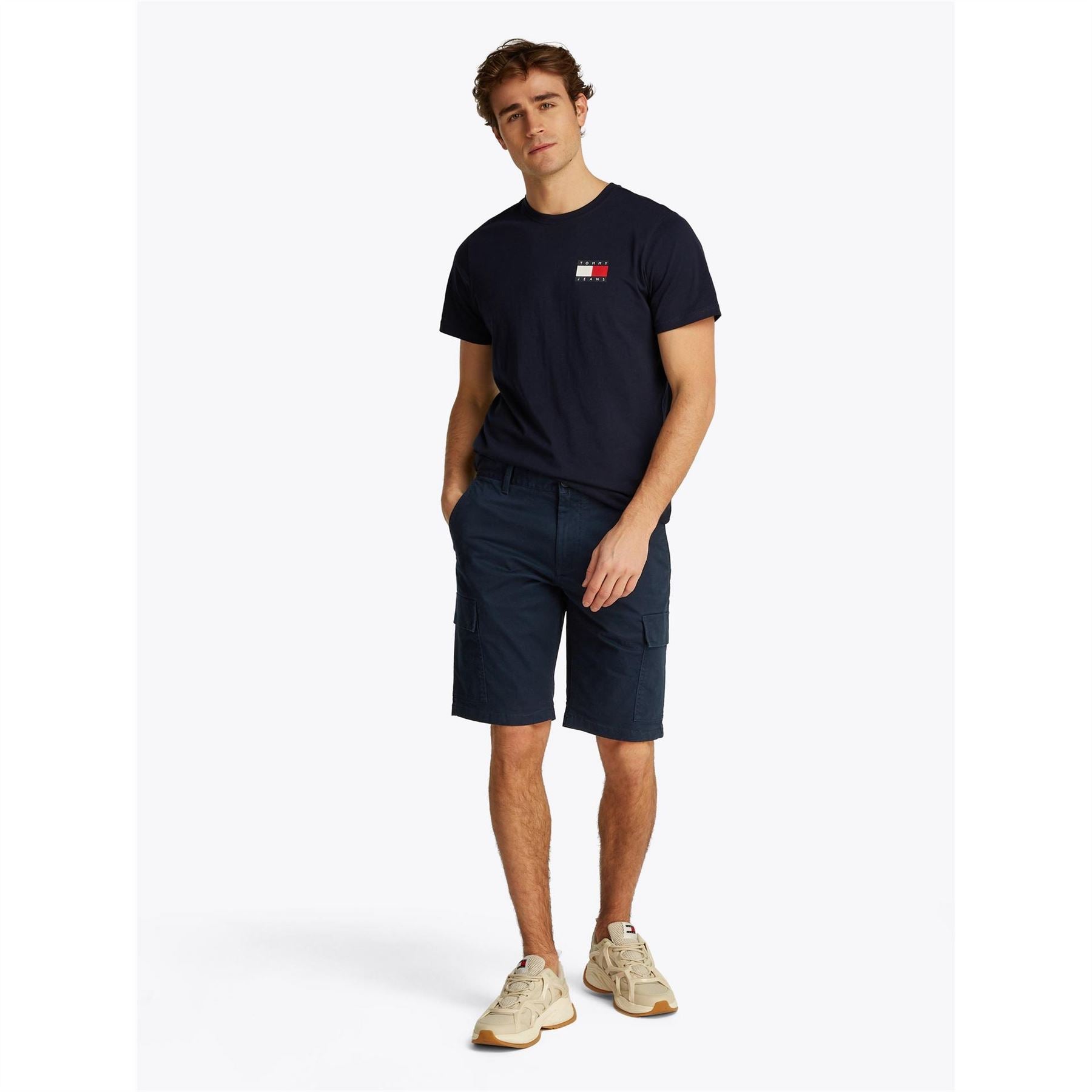 Tommy Jeans Solid Patterned Regular Fit Cargo Shorts