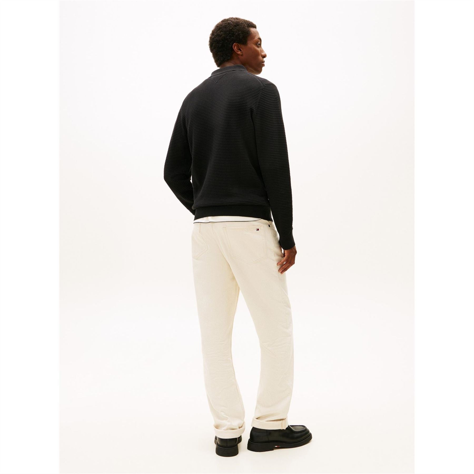 Tommy Hilfiger Textured Full Zipper Zipped Pocket Ribbed Cuff Jacket
