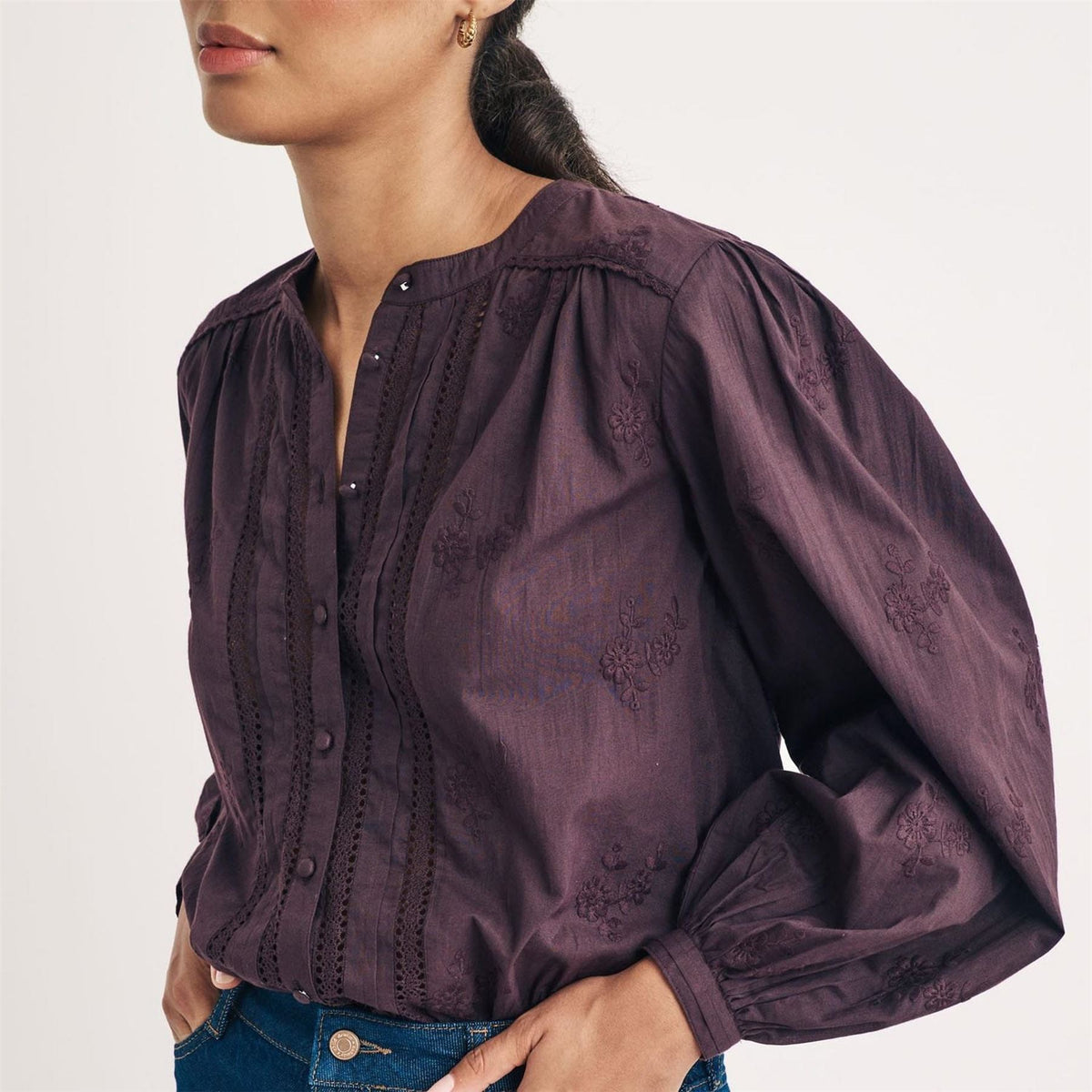 Nobodys Child Floral Embroidered Blouse