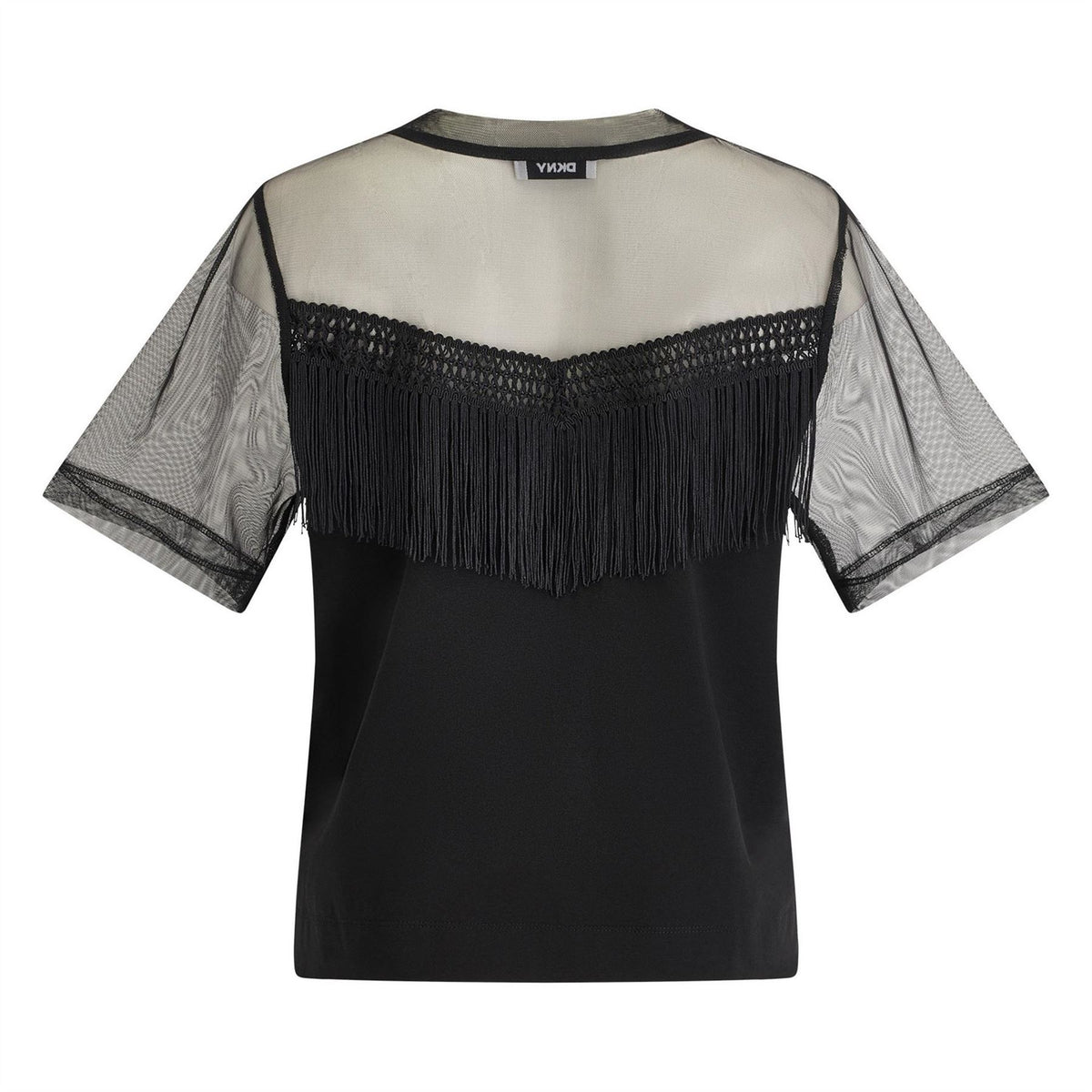 DKNY Fringe Cut Out Top