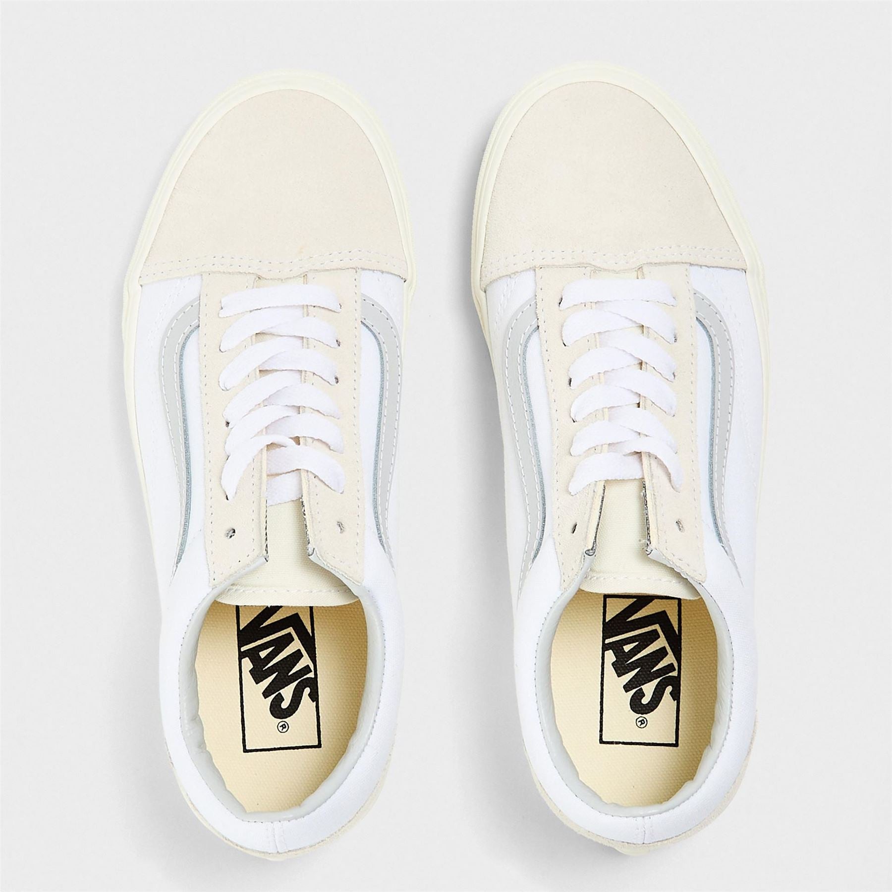 Vans Adults Old Skool Tone Marshmallow White Canvasas Low Trainers