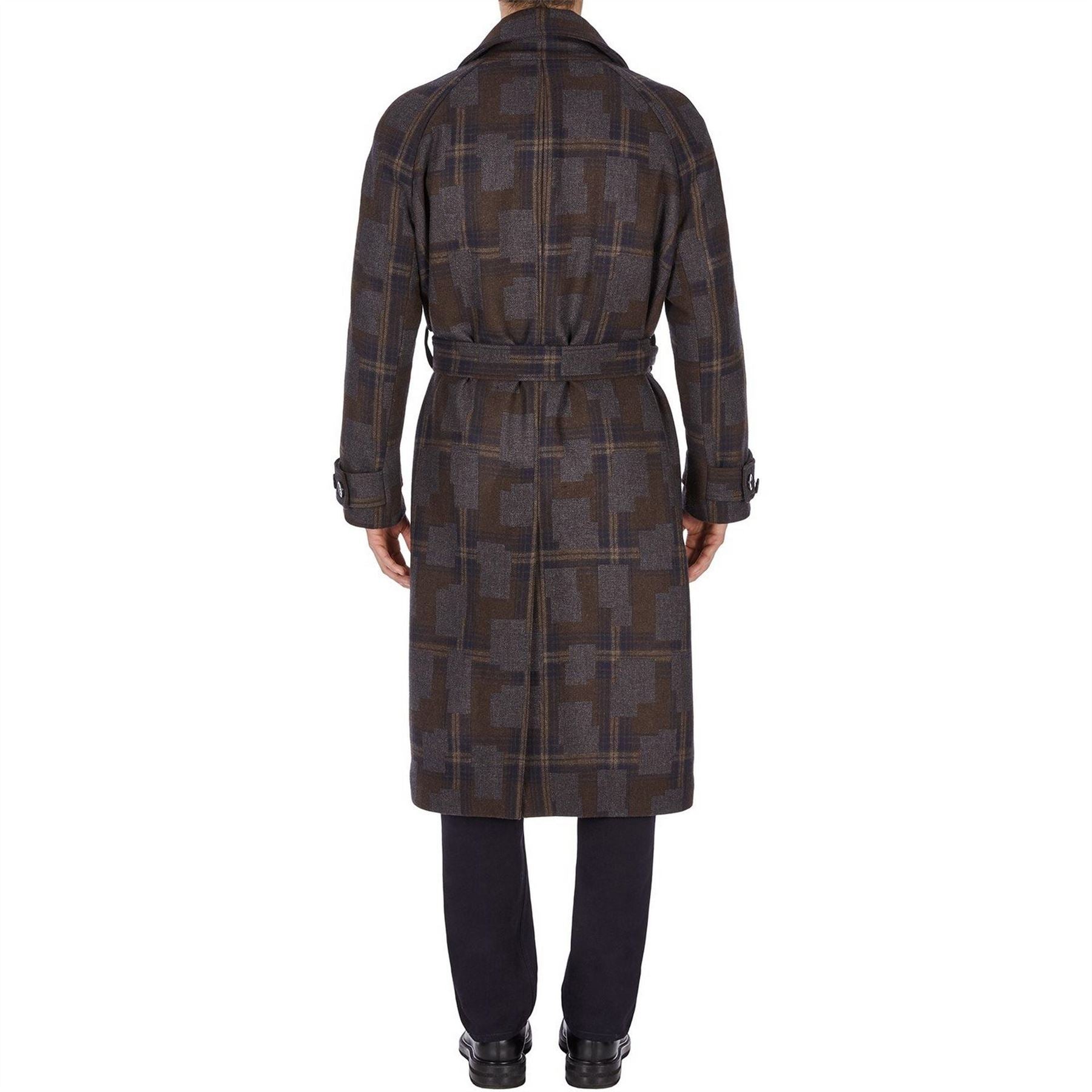 Emporio Armani Patterned Belted Trench Coat