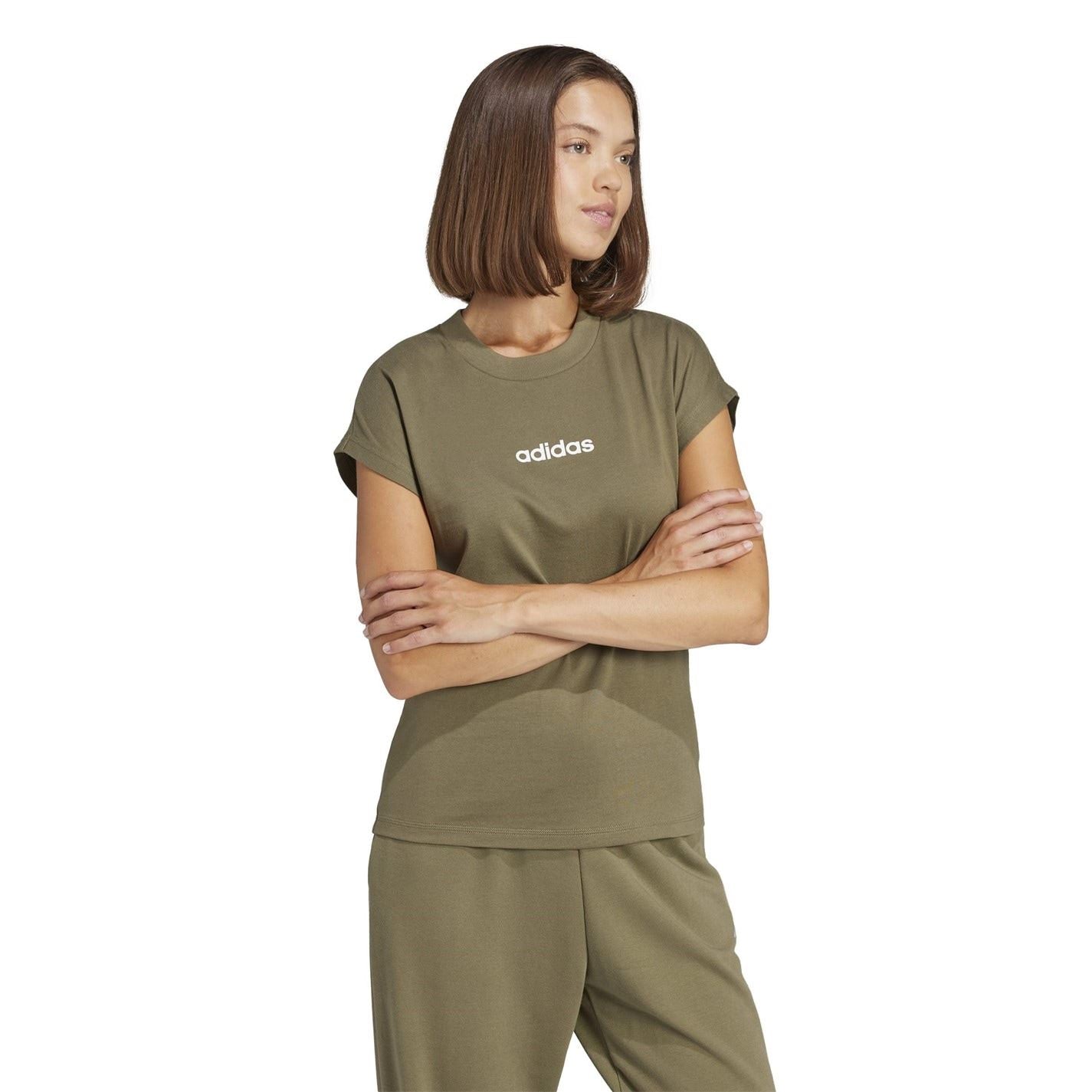 adidas Womens Essentials Linear Cotton T-Shirt
