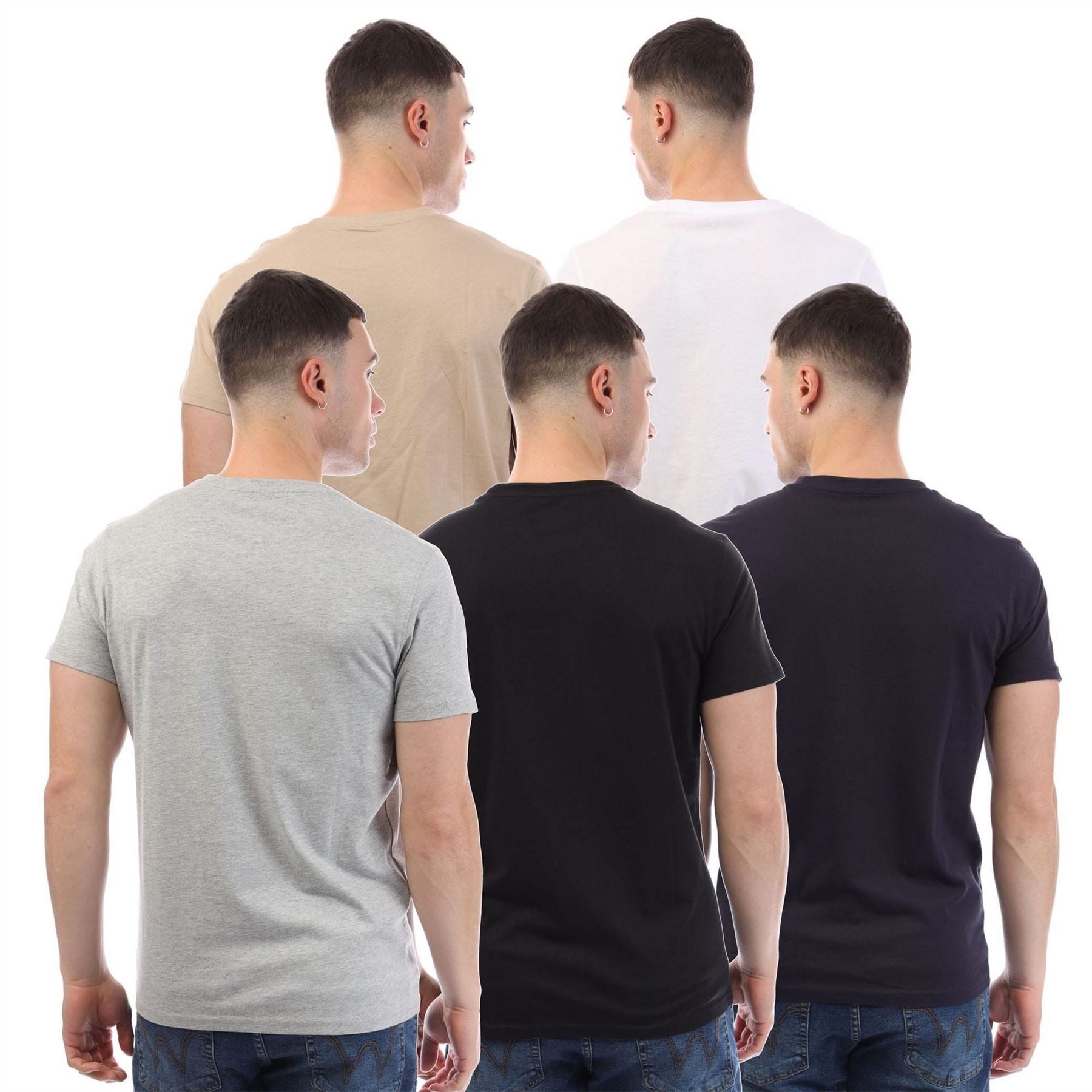 Duck and Cover Print Sleeve 5 Pack T-Shirts