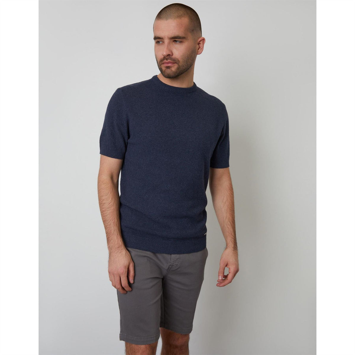 Threadbare Crew Neck Ribbed Collar Short Sleeve T-Shirt