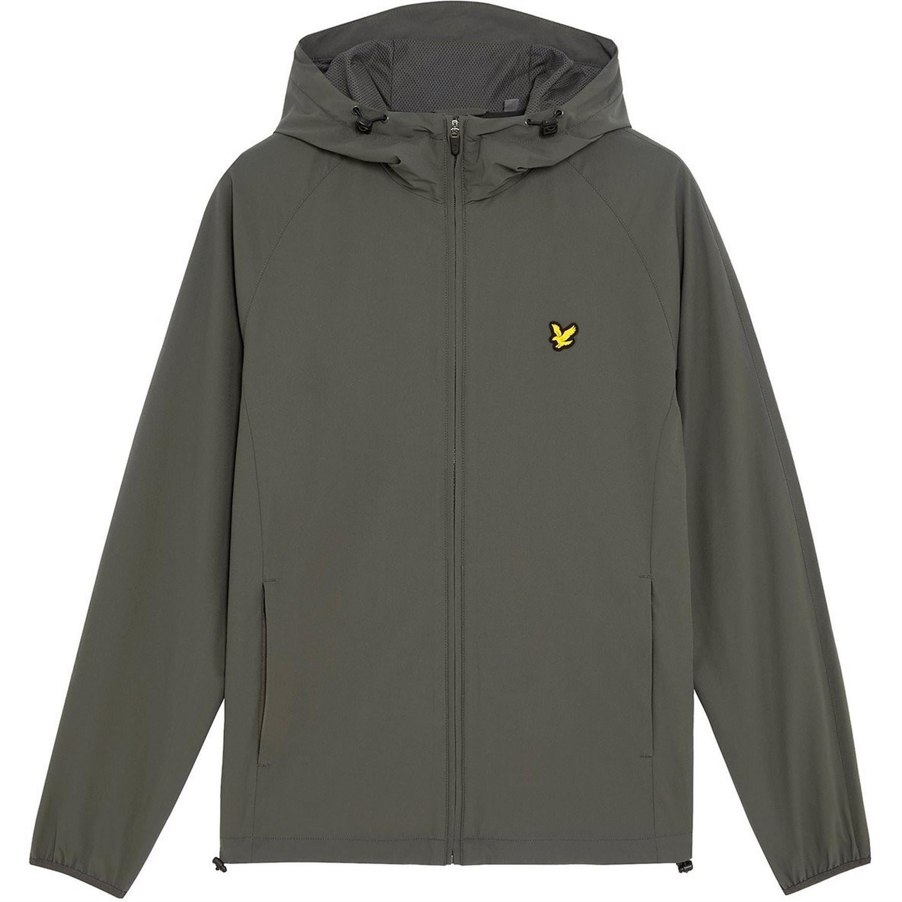 Lyle and Scott Solid Patterned Hooded Drawstring Windbreaker with Zipped Pocket