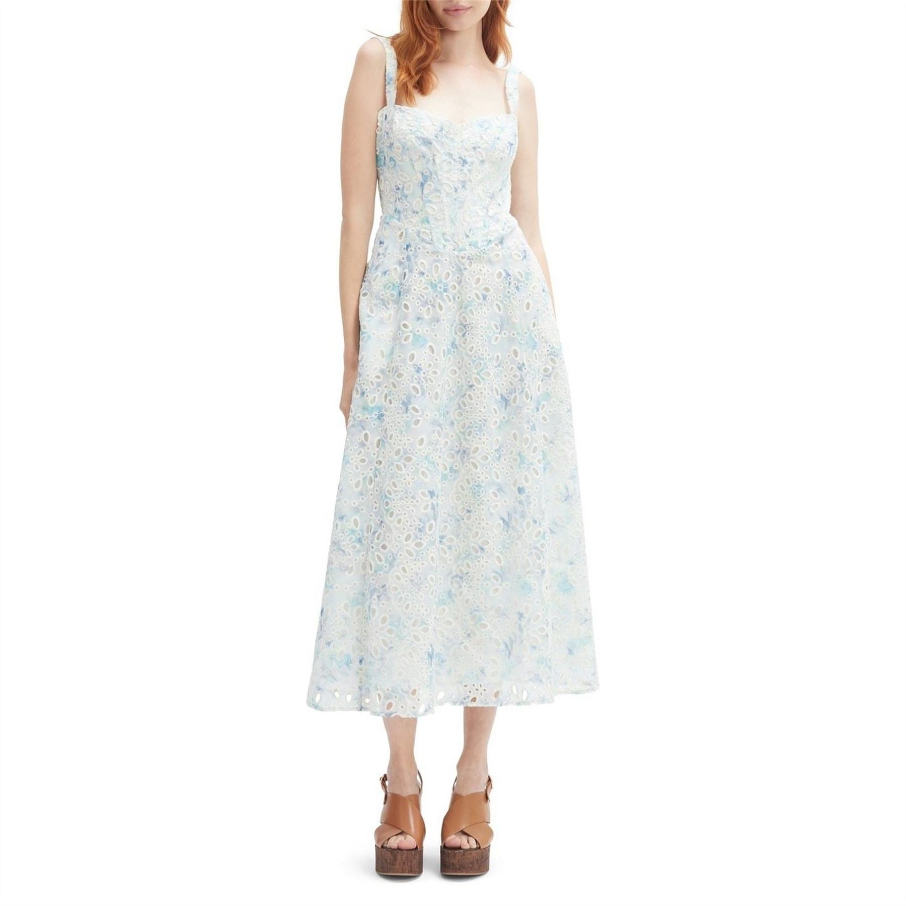 Bardot Adaline Embroidered Floral Cotton Maxi Dress