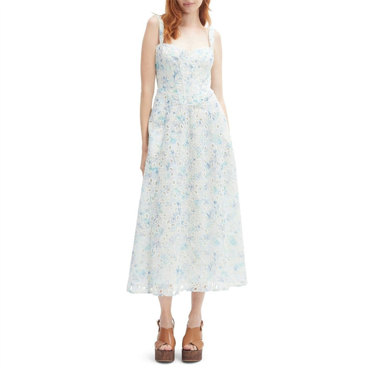 Bardot Adaline Embroidered Floral Cotton Maxi Dress