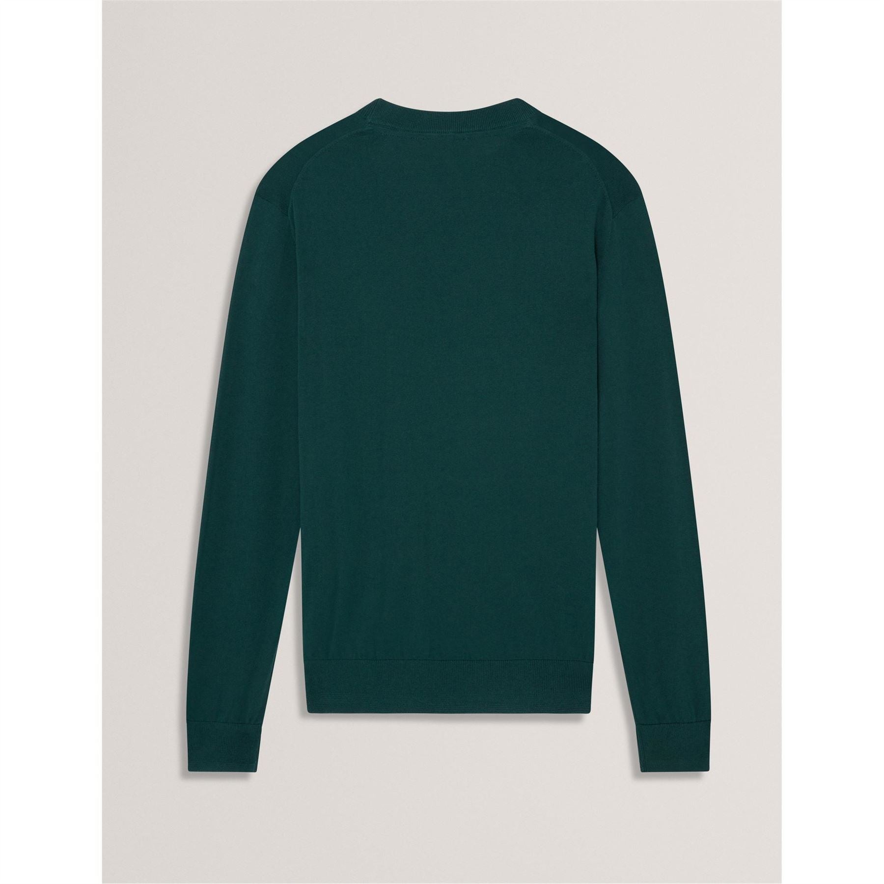 Ted Baker Merino Crew Neck Ribbed Collar Long Sleeve Sweater
