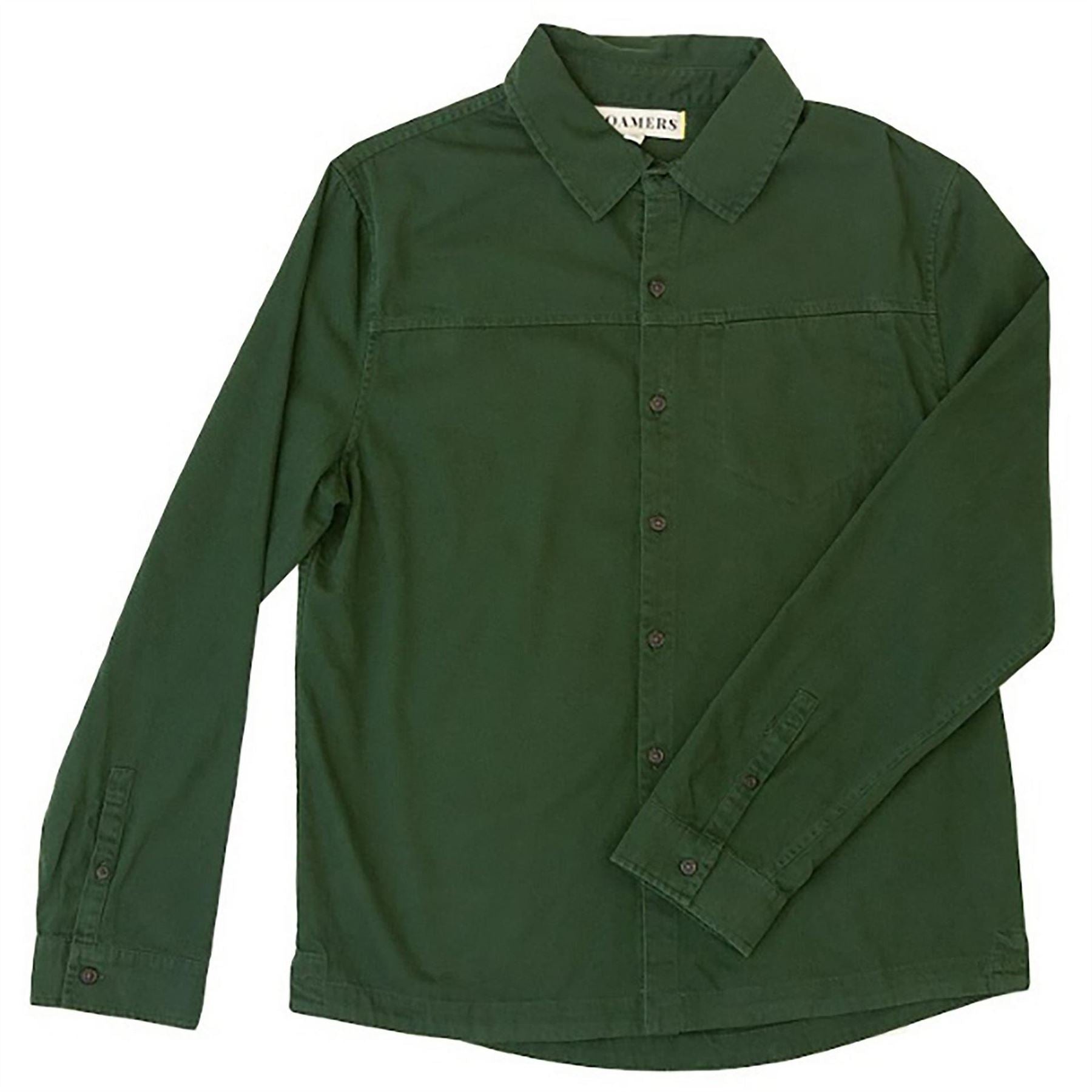 Roamers and Seekers Collared Neck Long Sleeve Shirt with Chest Pocket