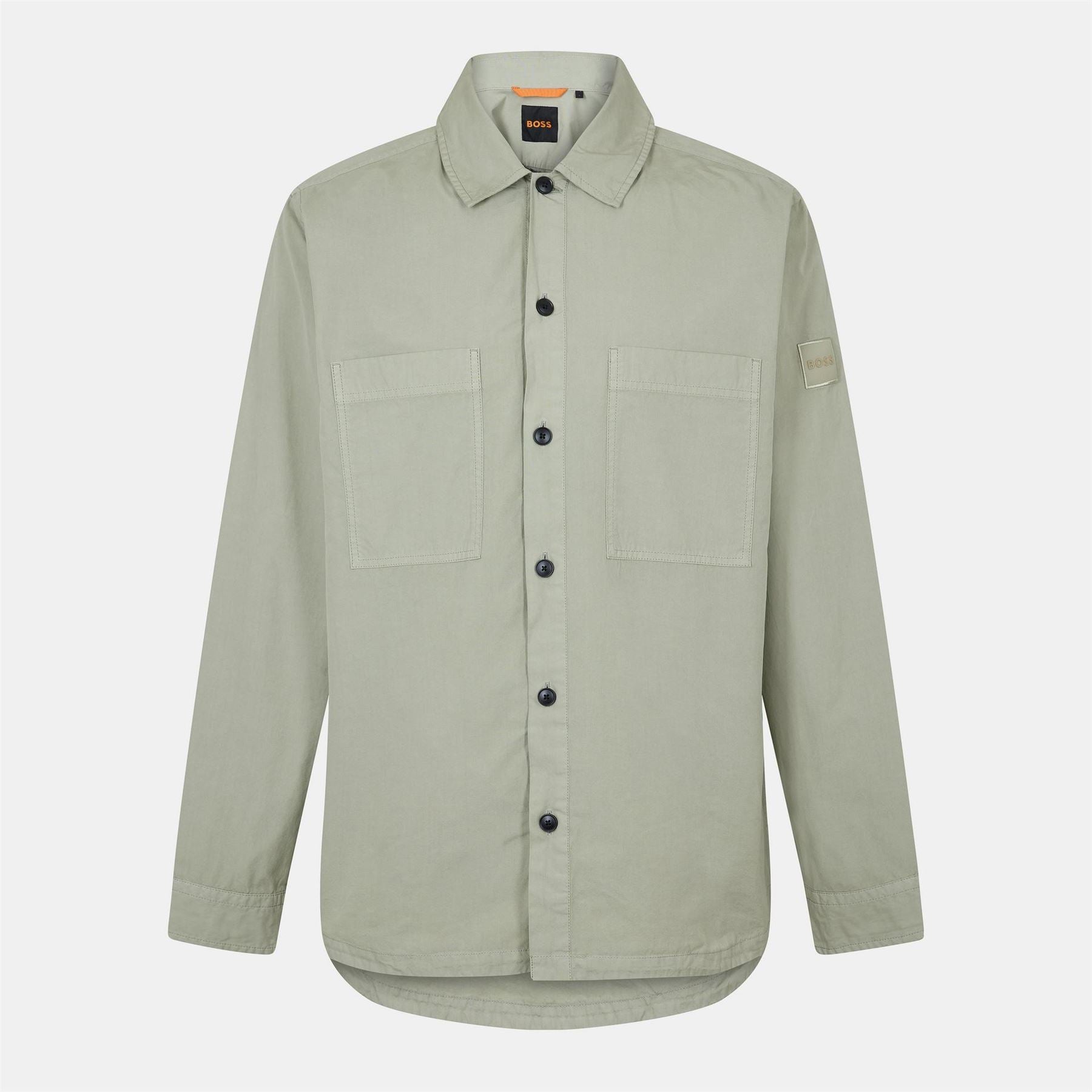Boss Collared Neck Long Sleeve Shirt with Chest Pocket