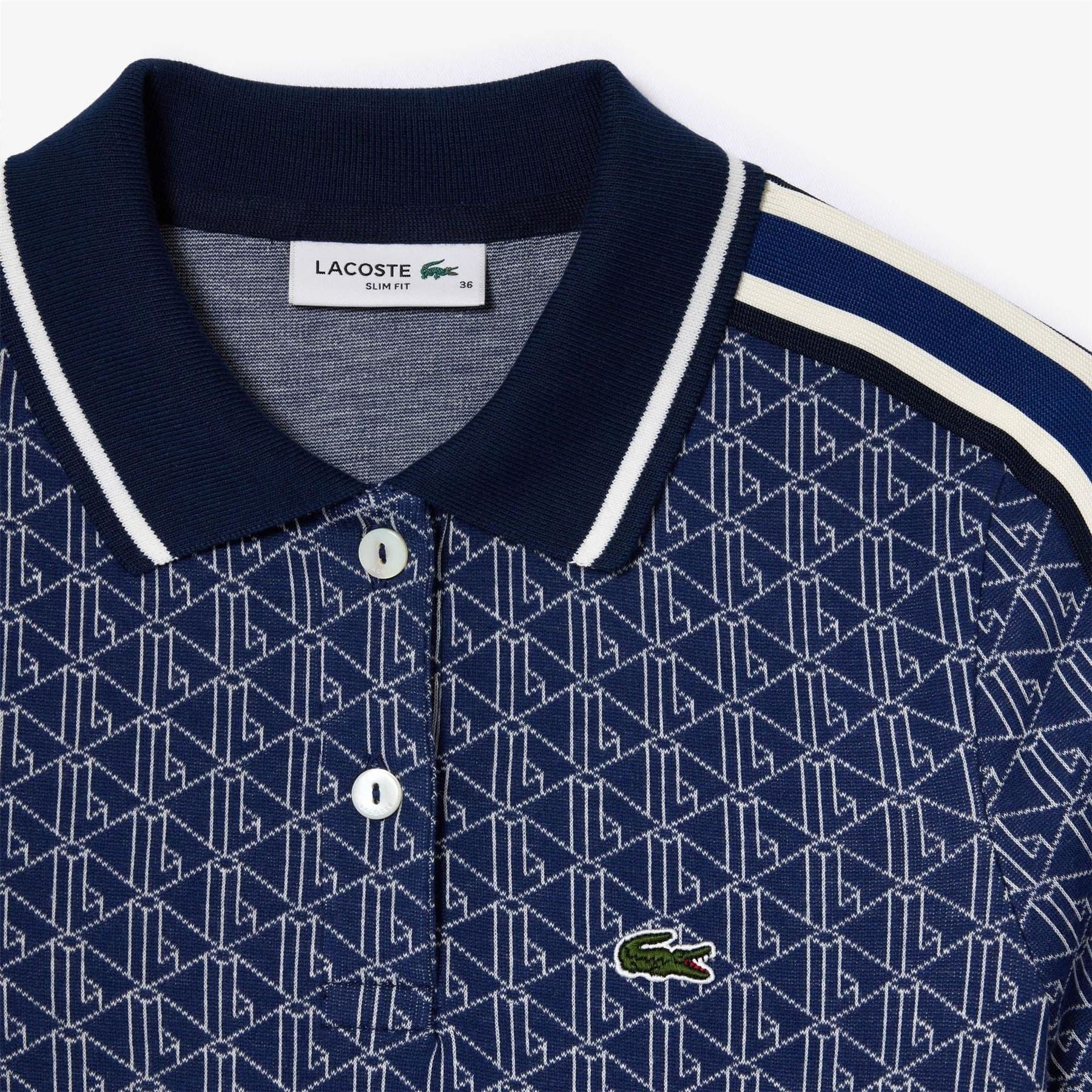 Lacoste Ef1676 Collared Neck Knee Length T-Shirt Dress
