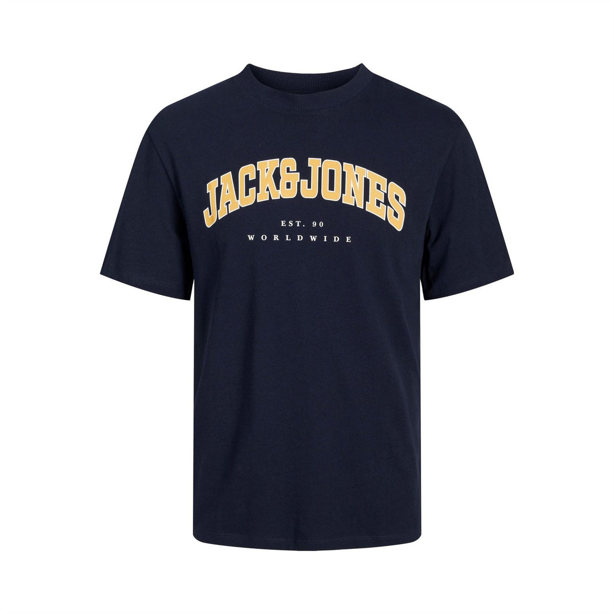 Jack and Jones Varsity Arch Lettering Crew Neck Short Sleeve T-Shirt