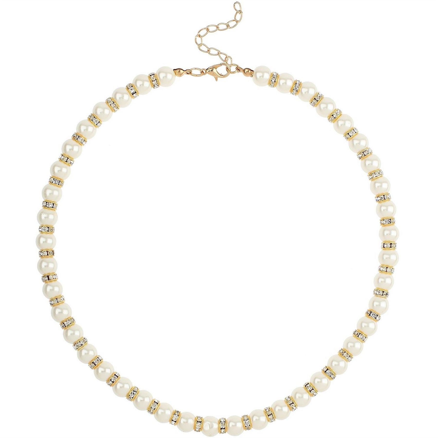Mason Knight Yager 6mm Pearl And Crystal Bead Necklace