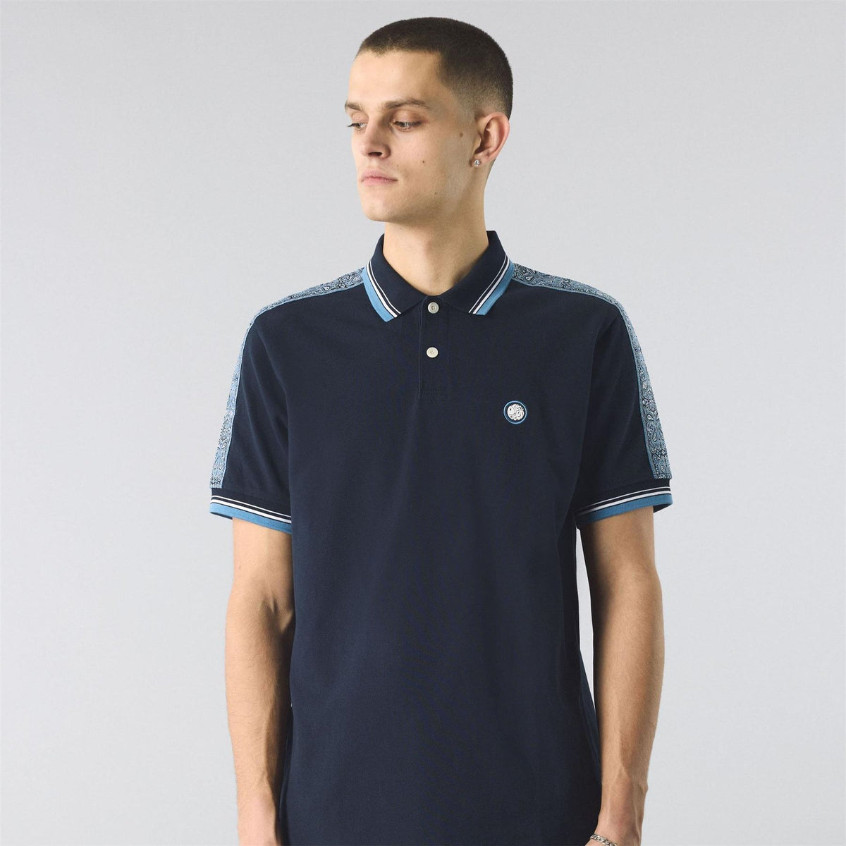 Pretty Green Eclipse Tape Short Sleeve Polo Shirt