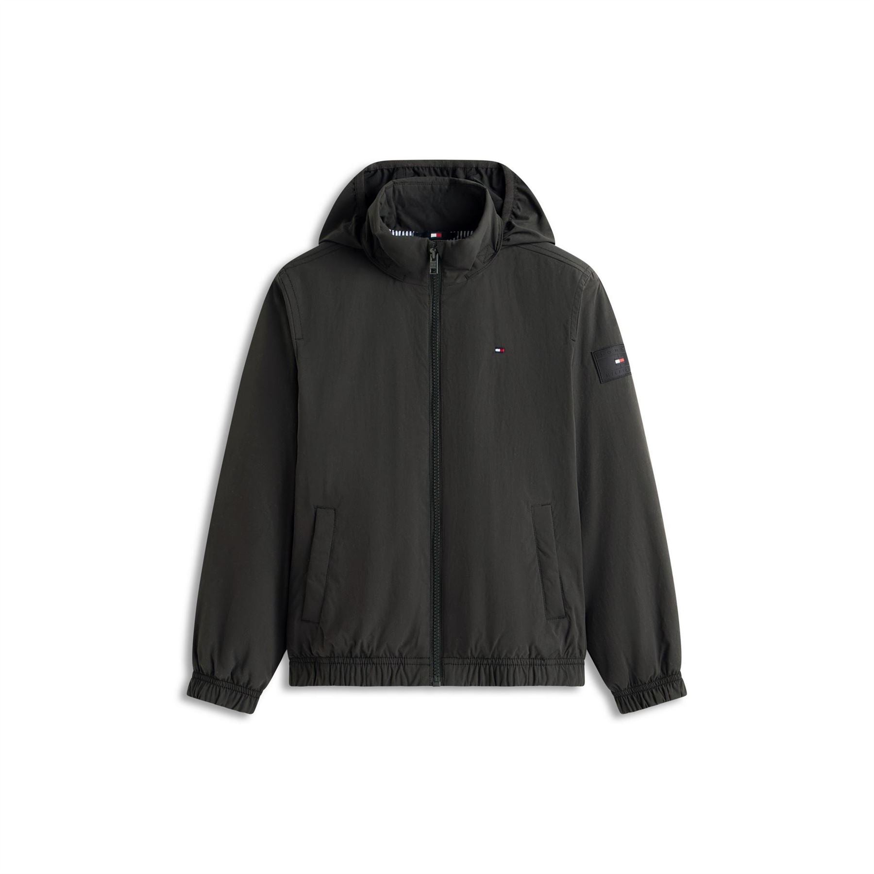 Tommy Hilfiger Essential Solid Patterned Hooded Softshell Jacket with Zipped Pocket
