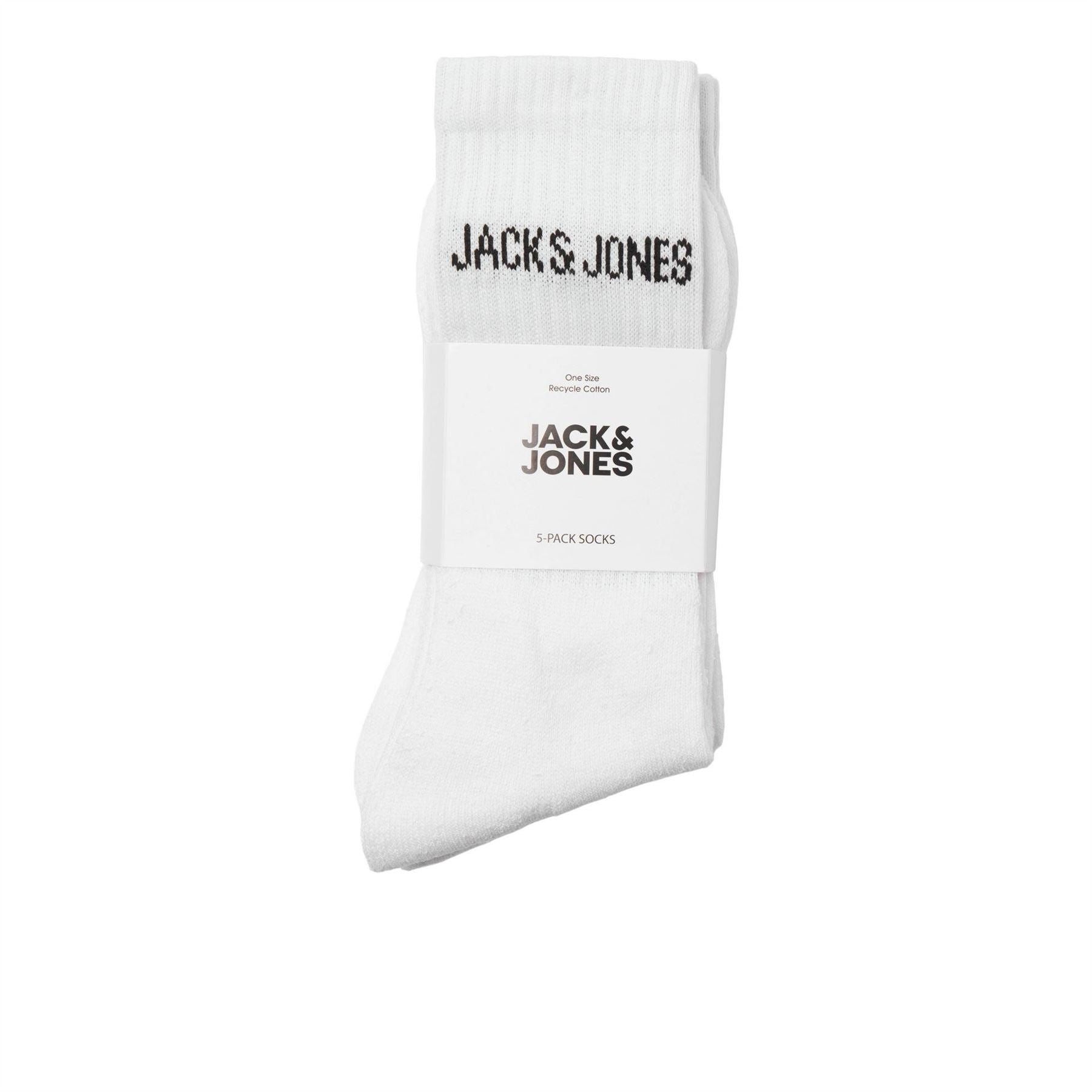 Jack and Jones 5 Pack Regen Lettering Junior Crew Socks
