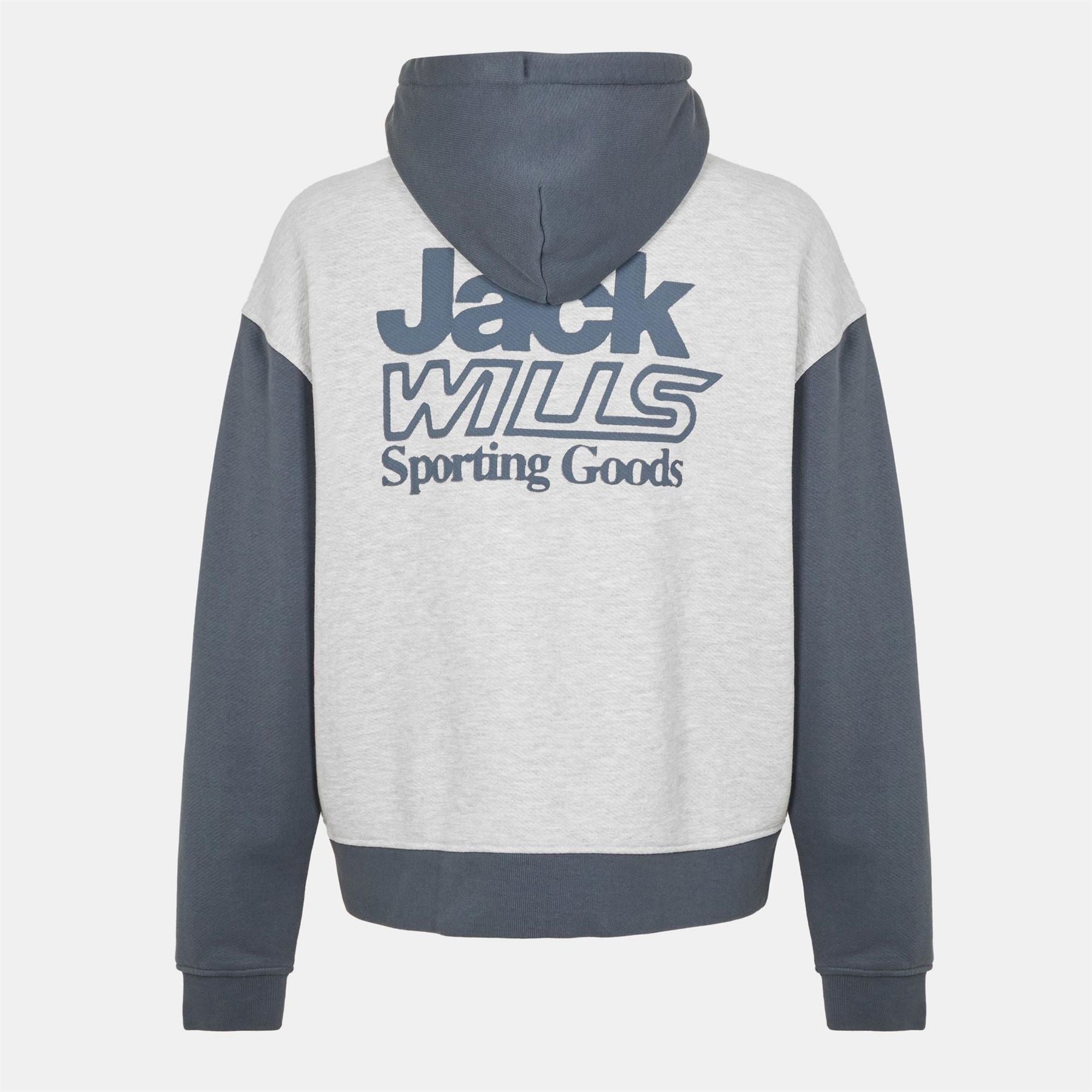 Jack Wills Outline Wills Hooded Regular Fit Sweatshirt