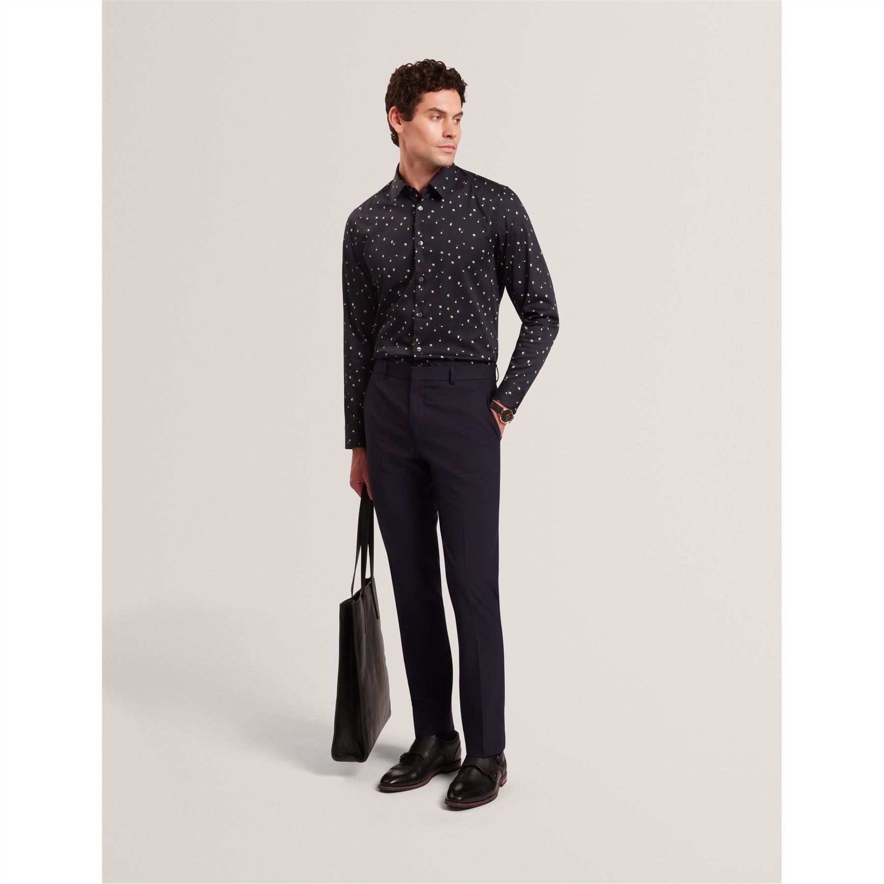 Ted Baker Floral Collared Neck Long Sleeve Slim Fit Shirt