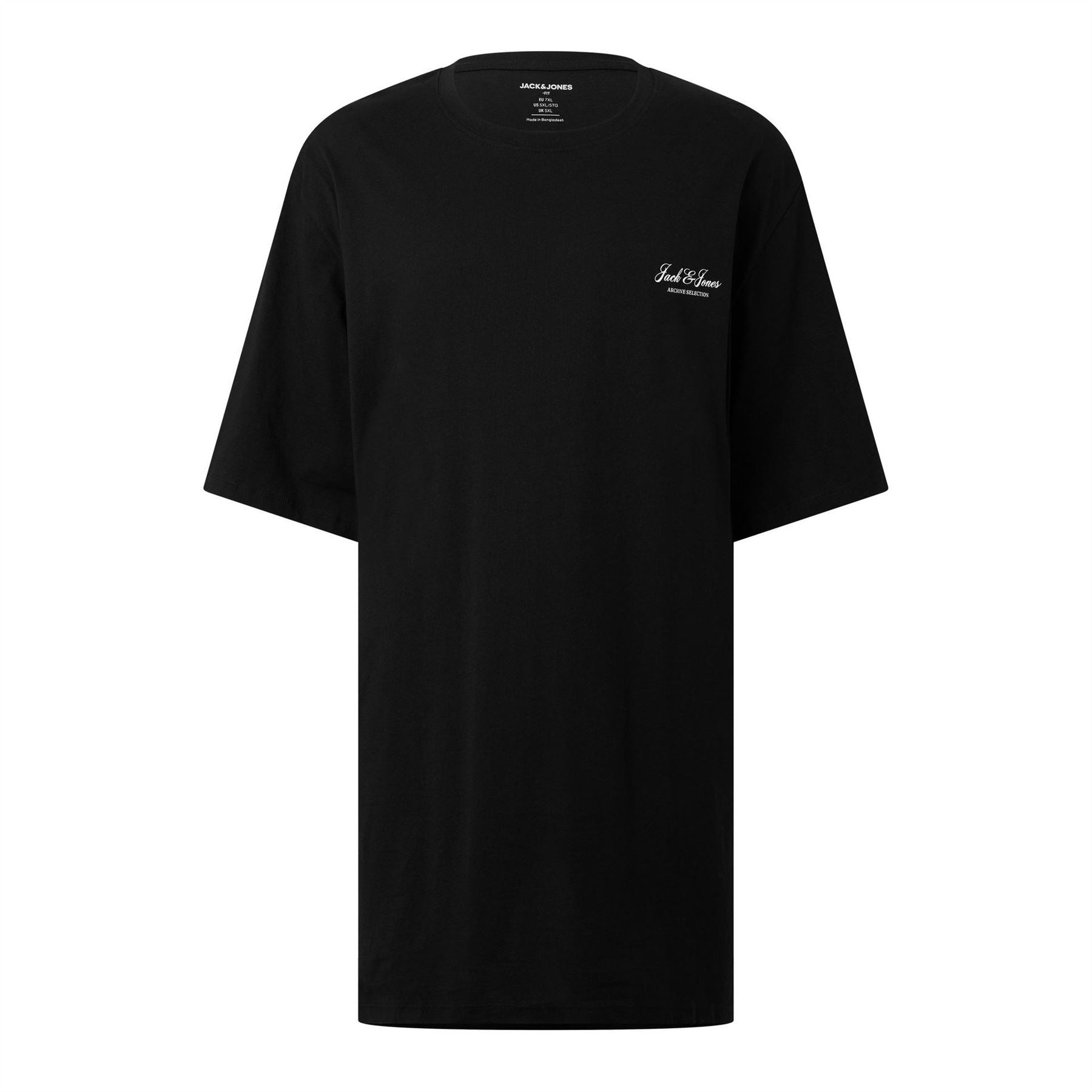 Jack and Jones Archive Logo Print Text Graphic Crew Neck Short Sleeve T-Shirt