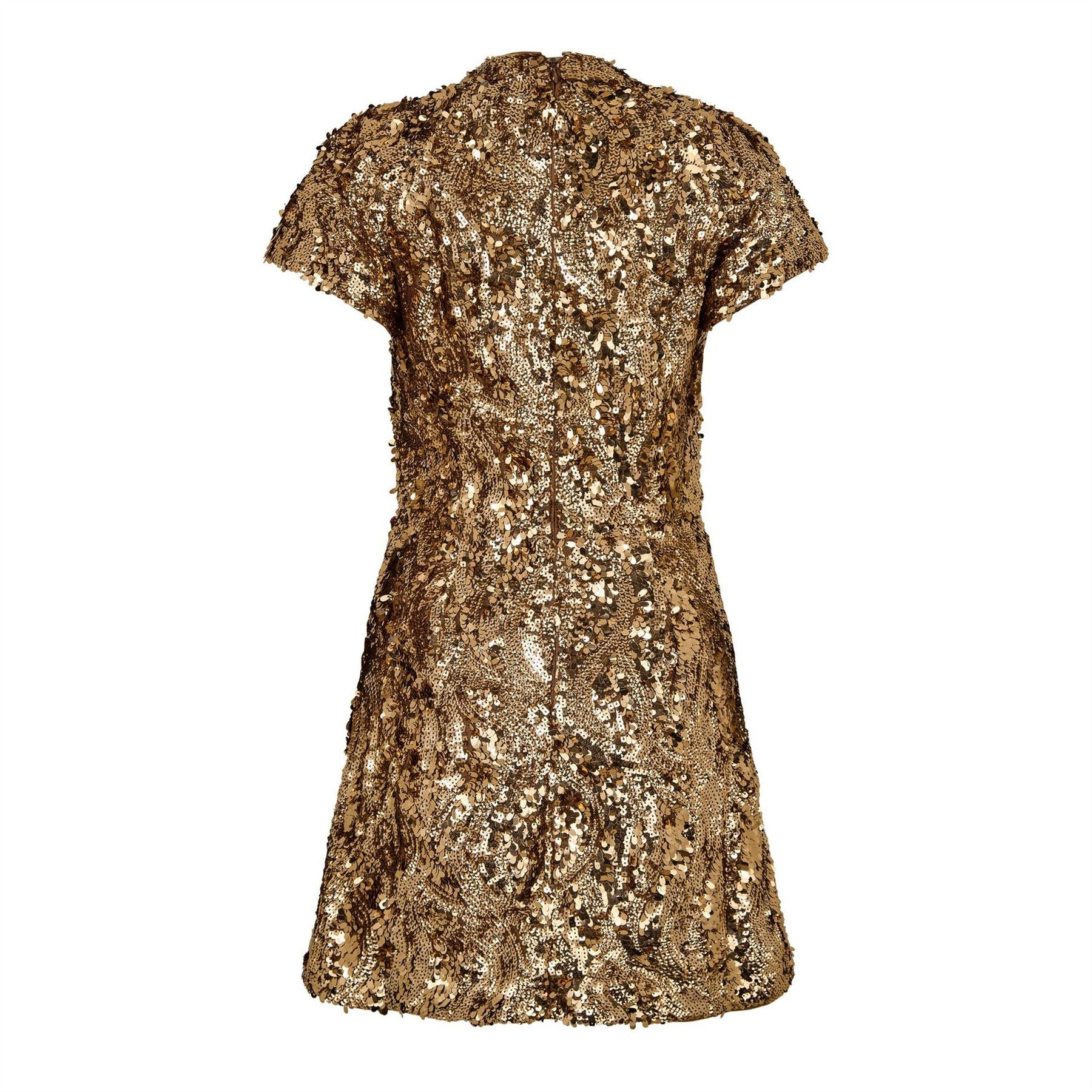 French Connection Sequin High Neck Mini A-Line Dress