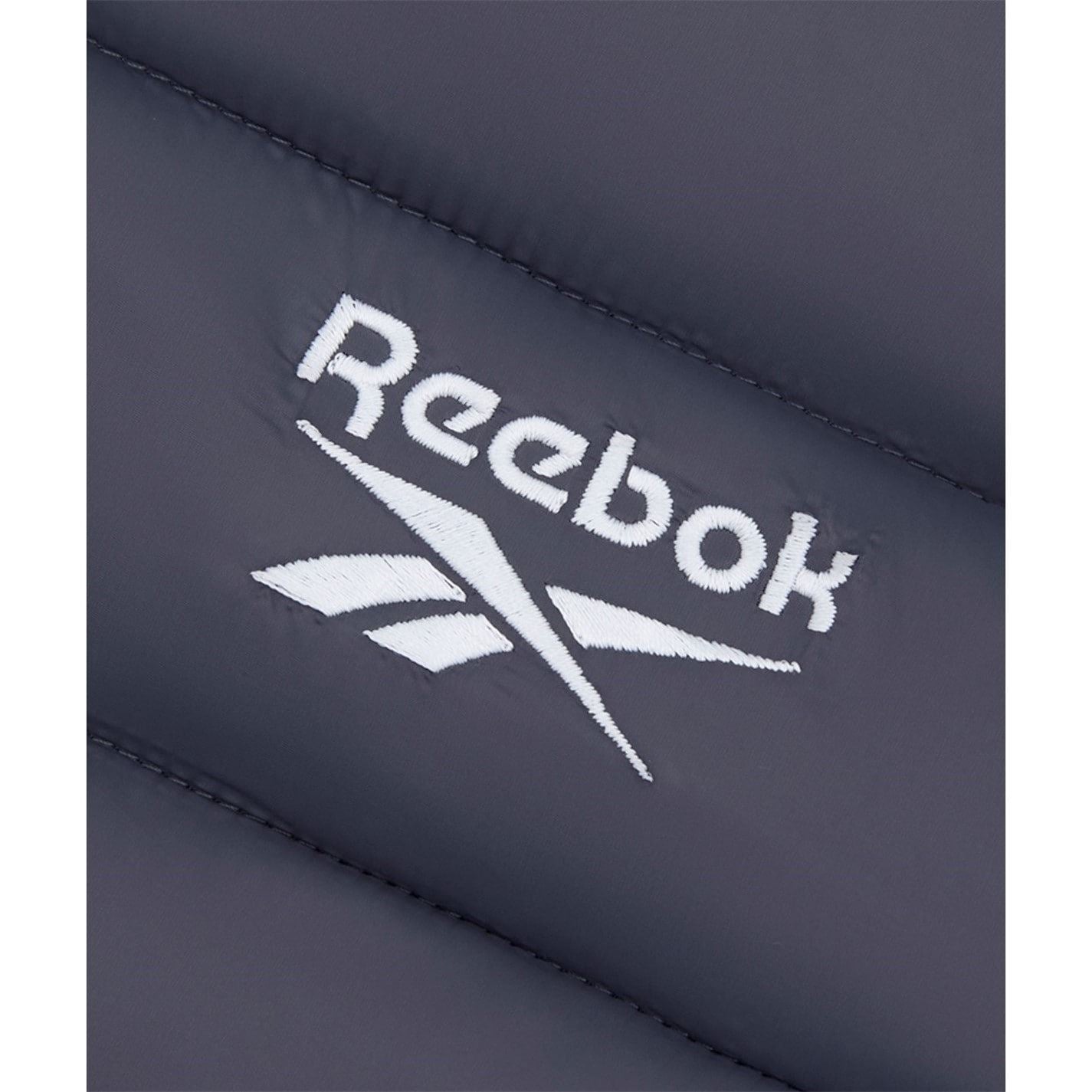 Reebok Solid Patterned Hooded Neck Ribbed Cuff Rain Jacket