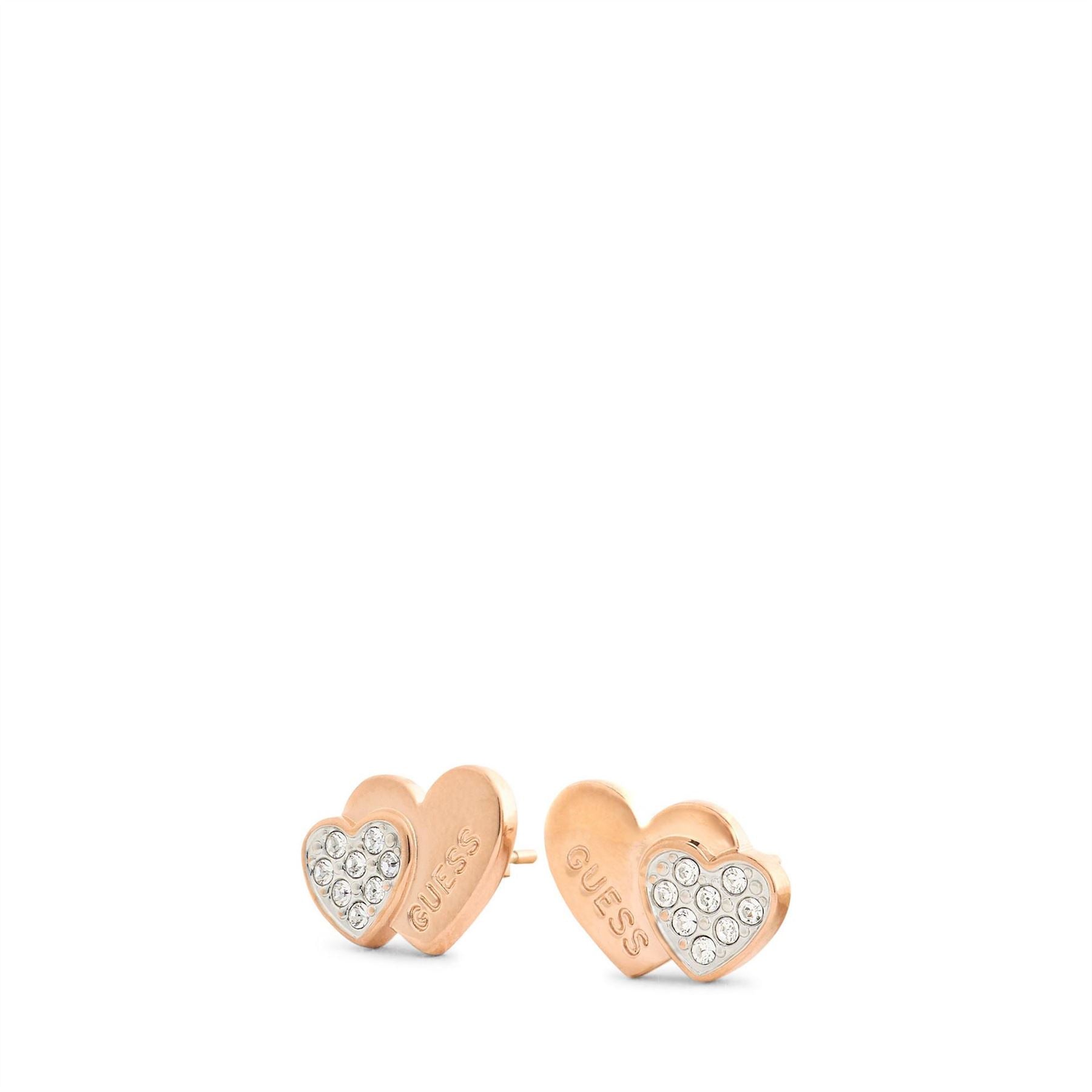 Jewellery Network E Double Heart Stud Earrings