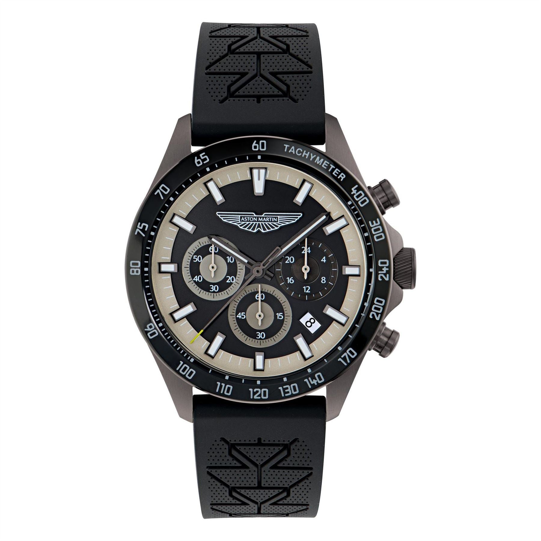 Aston Martin Amr Sn71 Stainless Steel Rubber Strap Analogue Quartz Watch