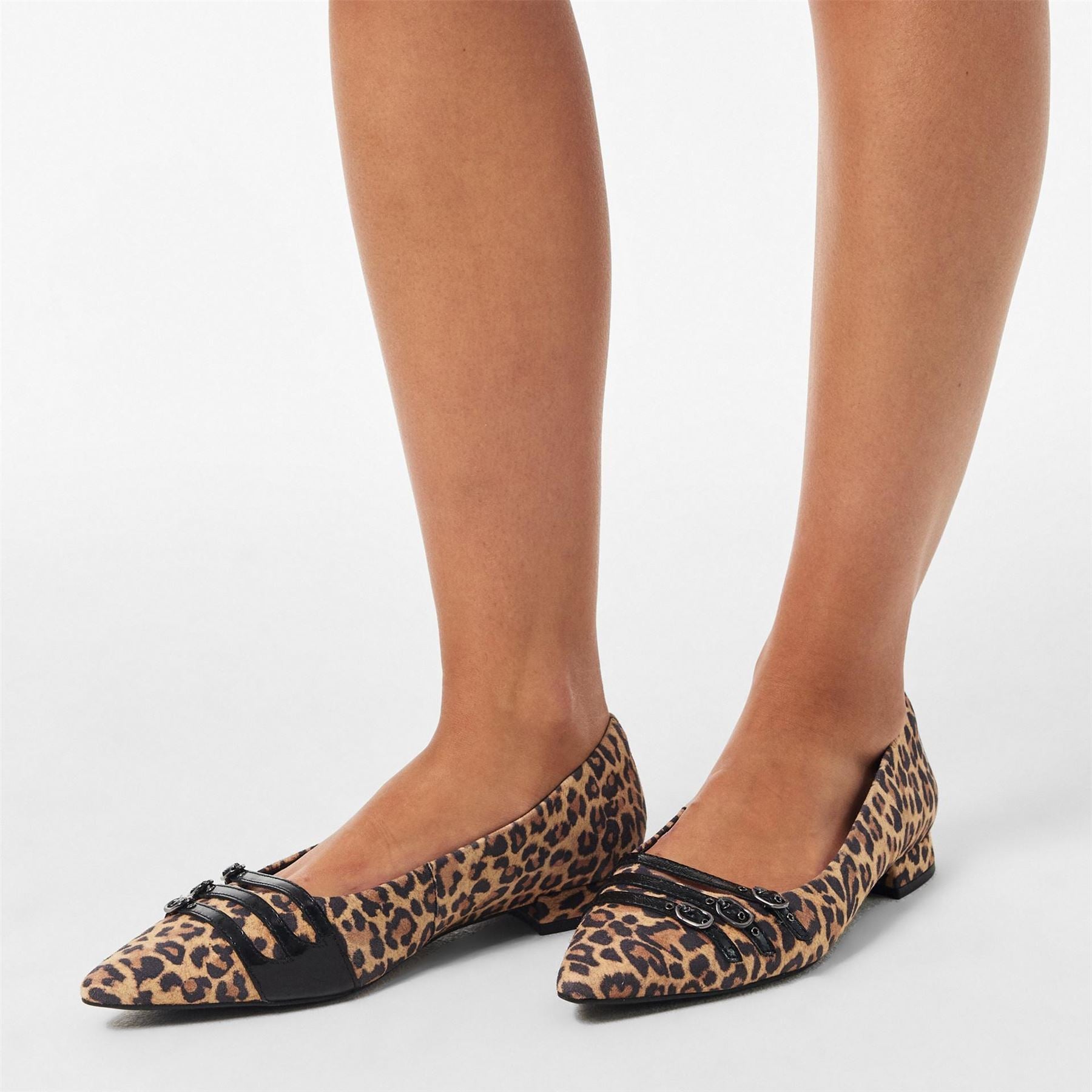 Clarks Sensa15 Leopard Patterned Block Heel Pumps