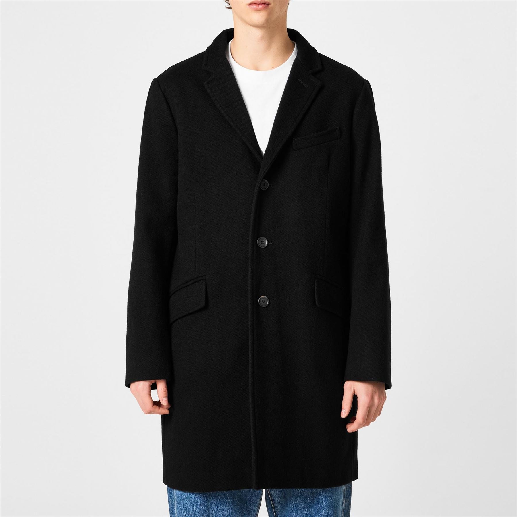 Barbour Fraser Tailored Wool Long Sleeve Overcoat