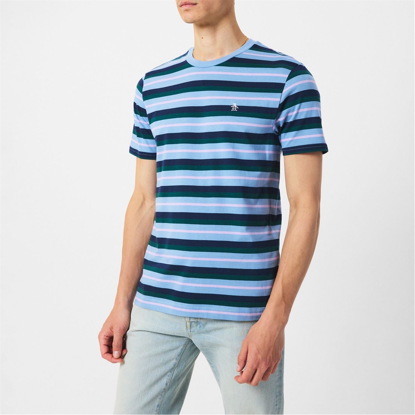 Original Penguin 4 Stripe Crew Neck Regular Fit T-Shirt