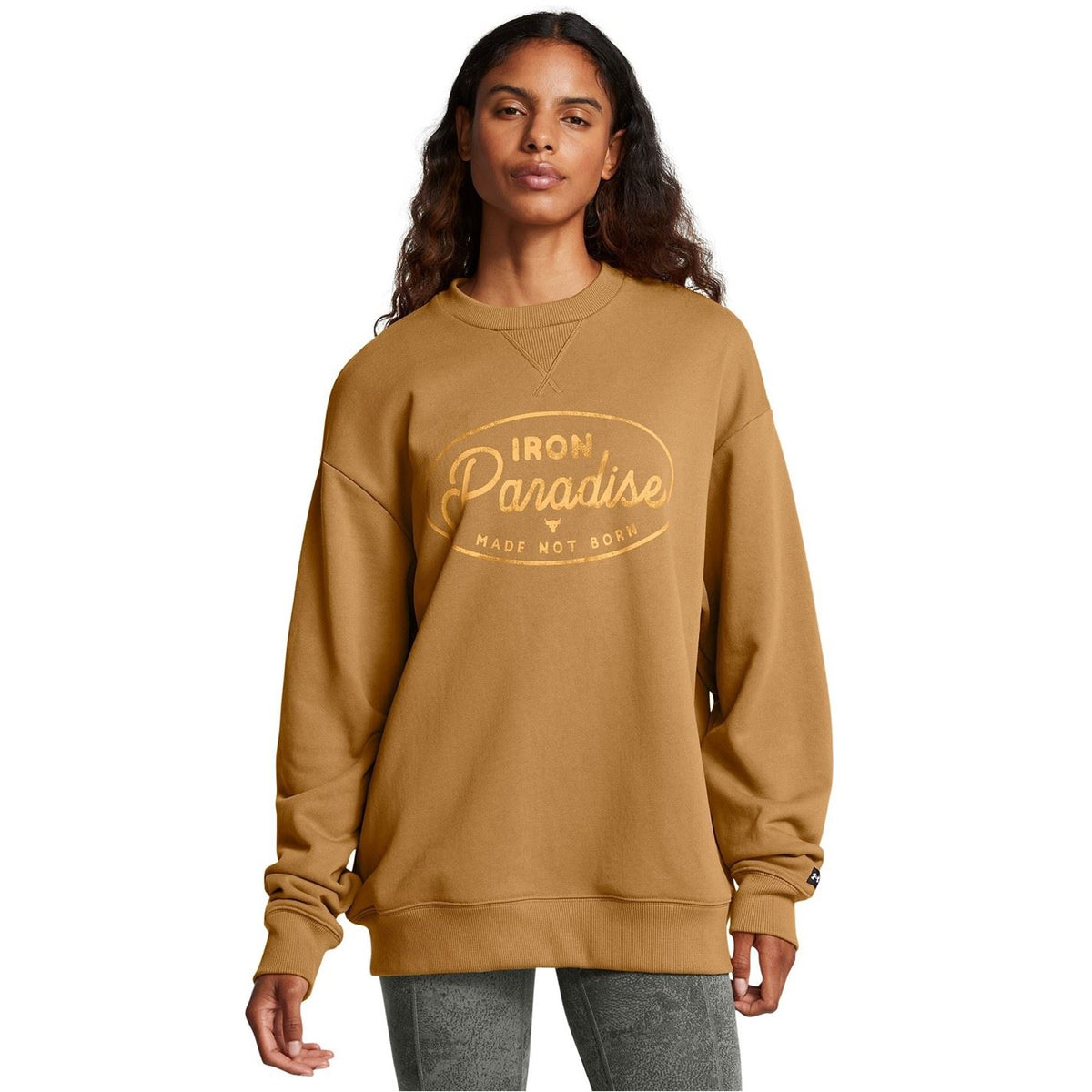 Under Armour Rock Lettering Relaxed Fit Drop Shoulder Long Sleeve Crew Neck Sweatshirt