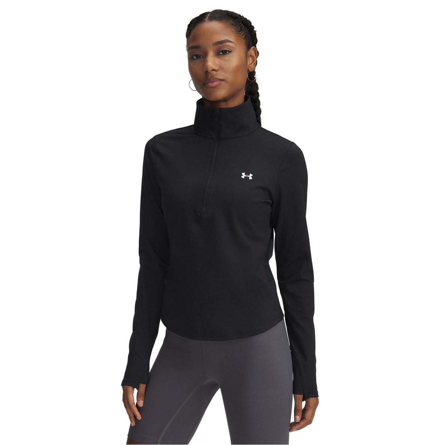 Under Armour Motion Zip Neck Long Sleeve Thumb Hole Top