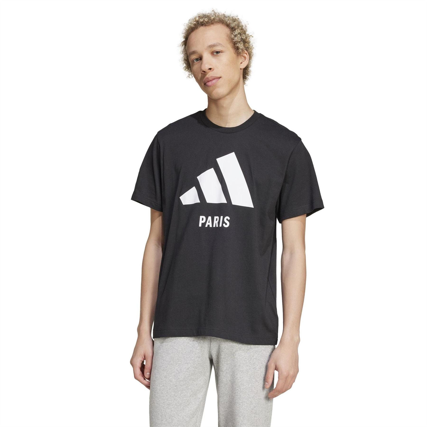 adidas Paris Bold Logo Crew Neck Short Sleeve Jersey T-Shirt