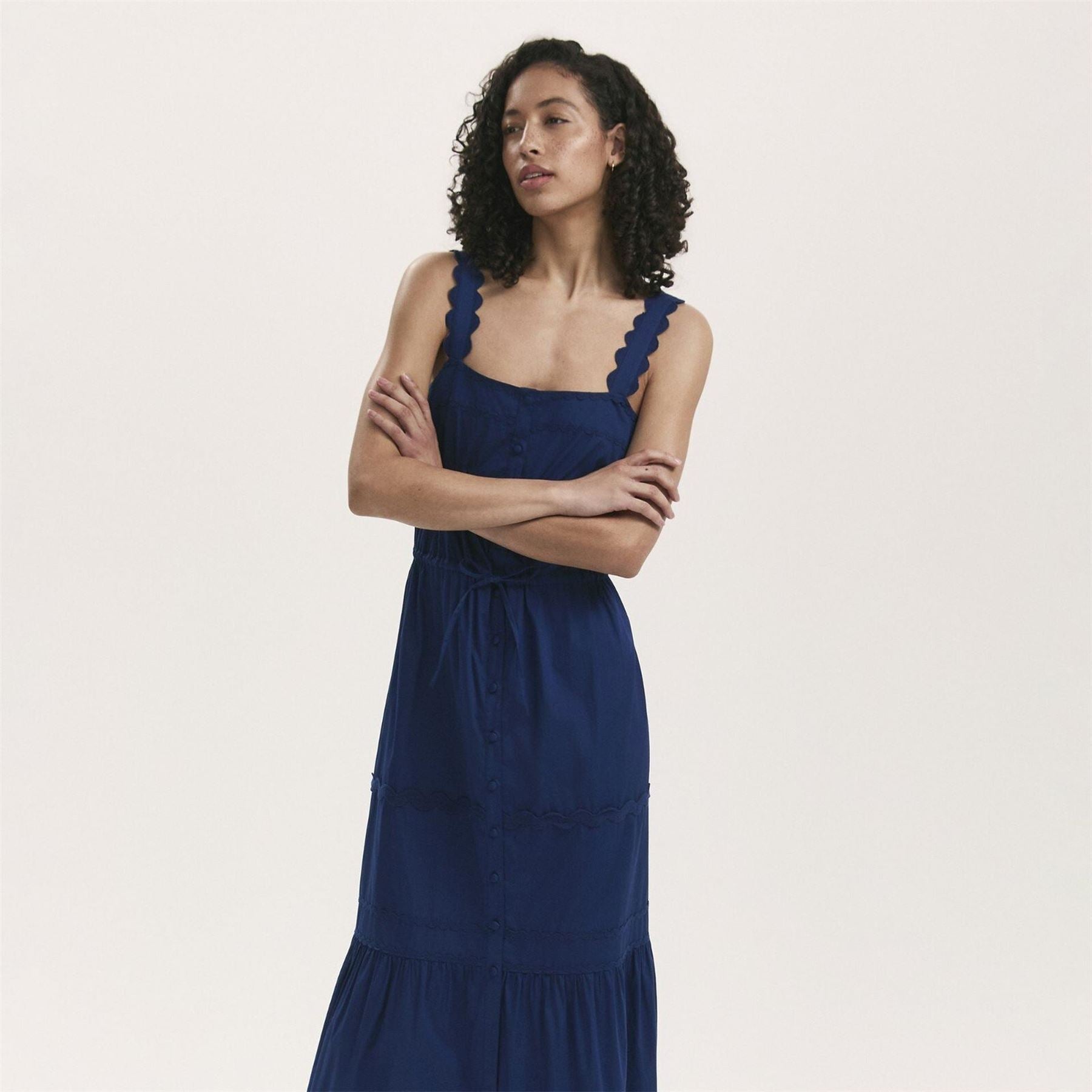 Finery Square Neck Maxi A-Line Dress