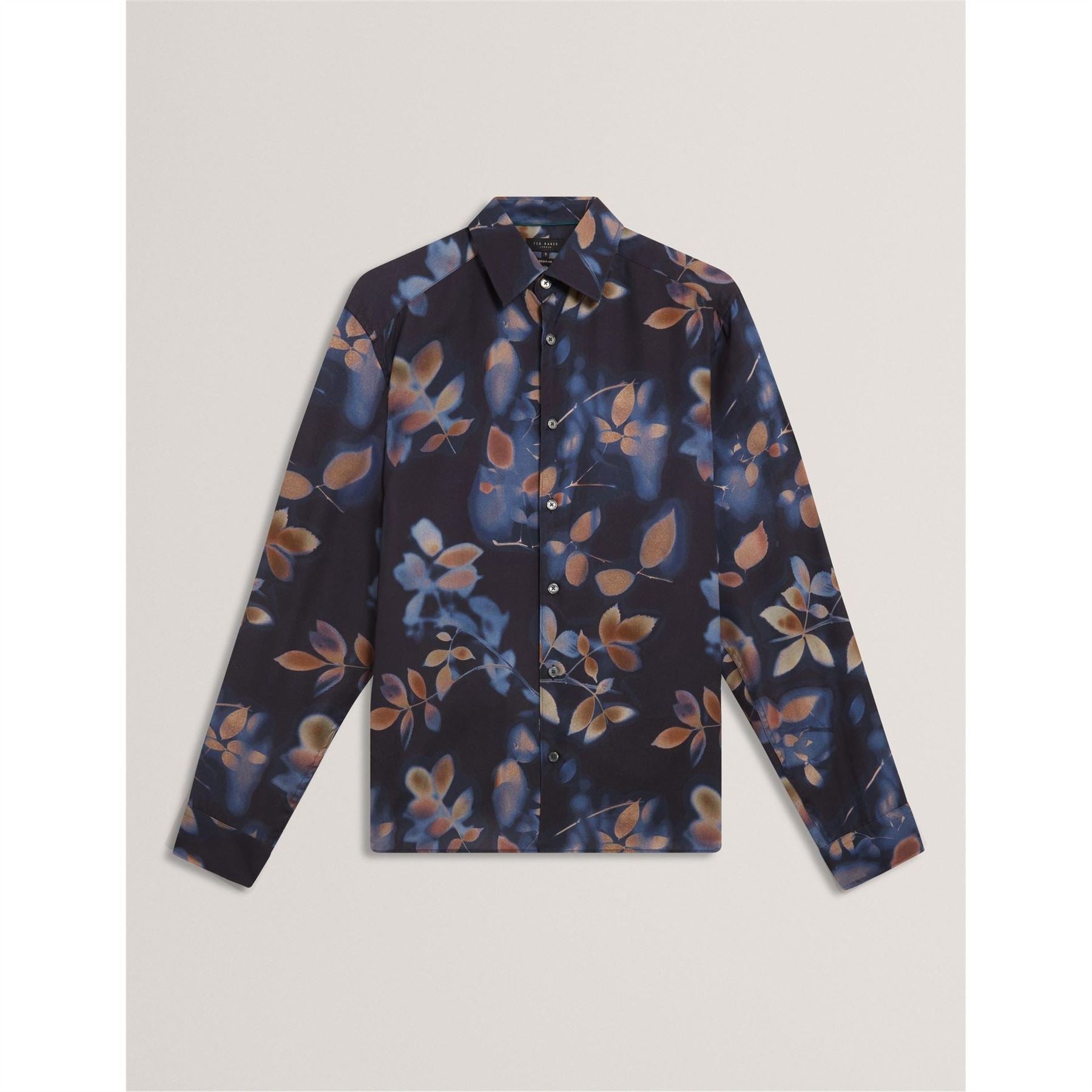 Ted Baker Leaf Print Collared Neck Long Sleeve Shirt