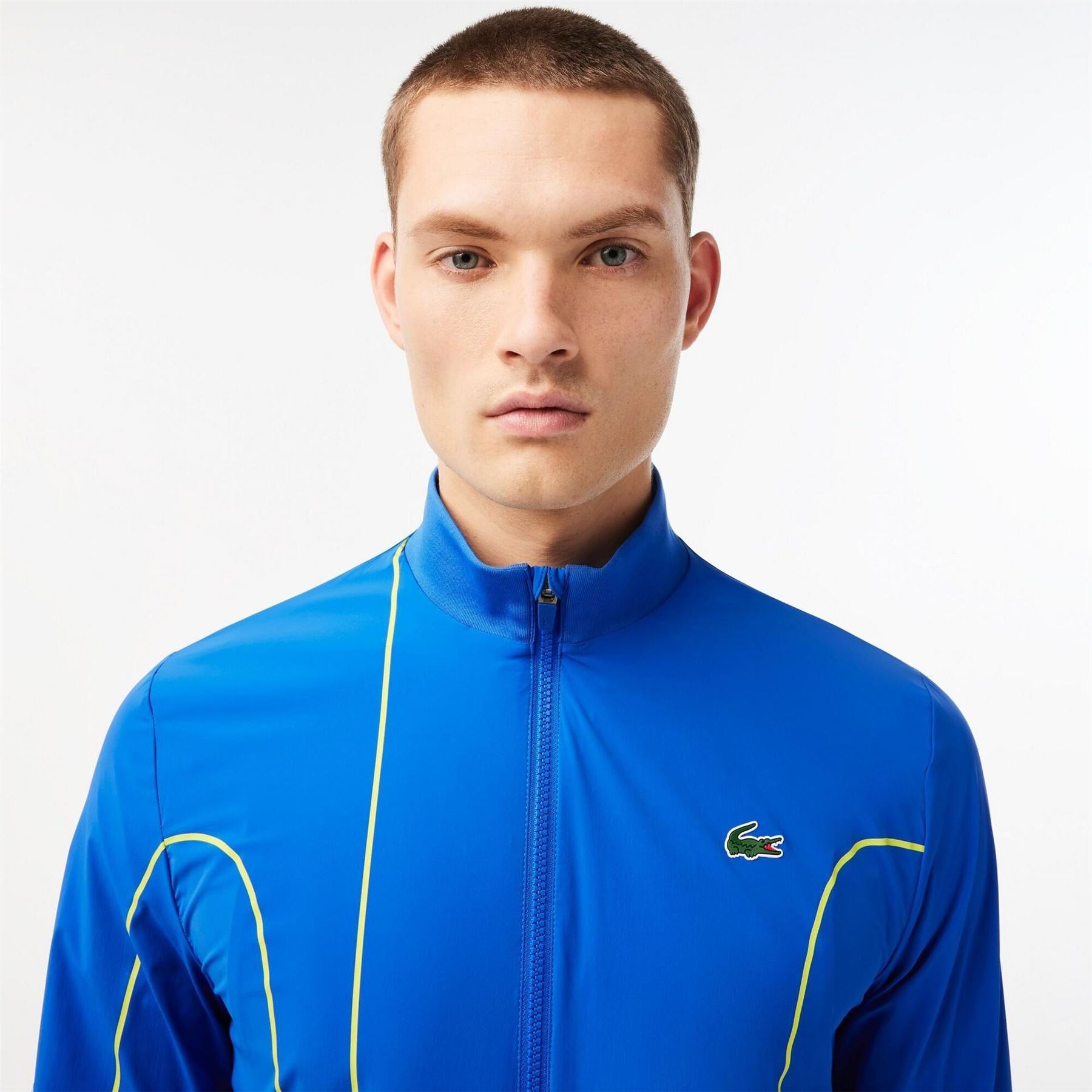 Lacoste Regular Fit Zip Neck Long Sleeve Athletic Top