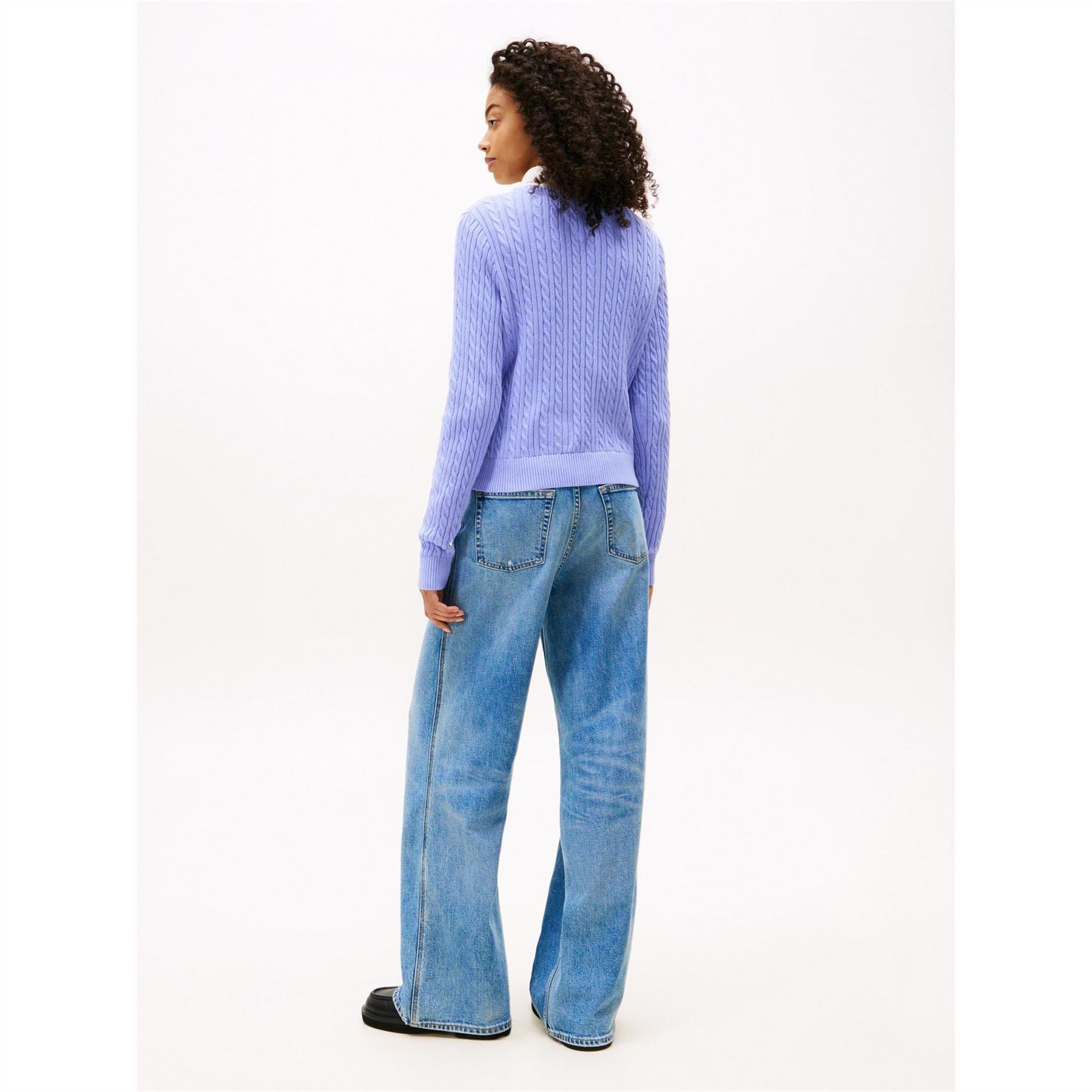 Tommy Jeans Cable Knit Crew Neck Long Sleeve Sweater